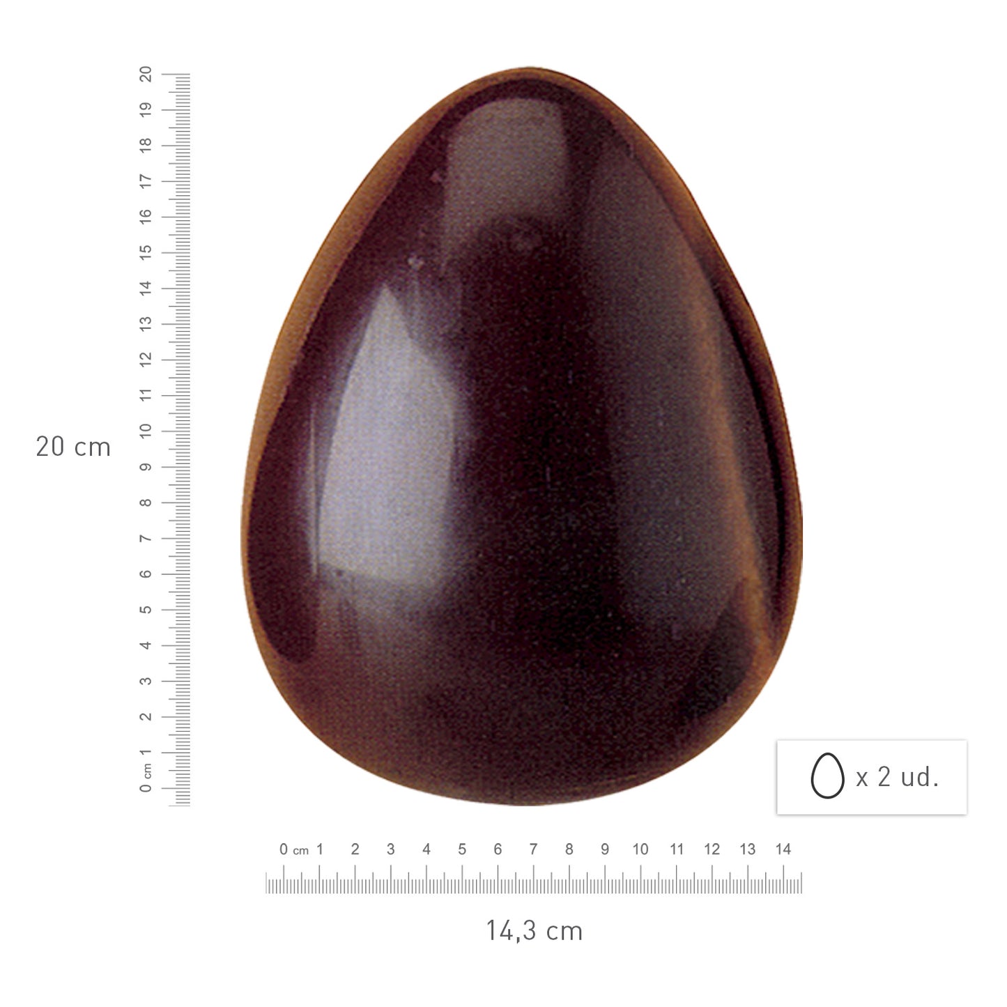 MOULE OEUF CHOCOLAT POLYCARBONATE 2U 200X143MM/250G