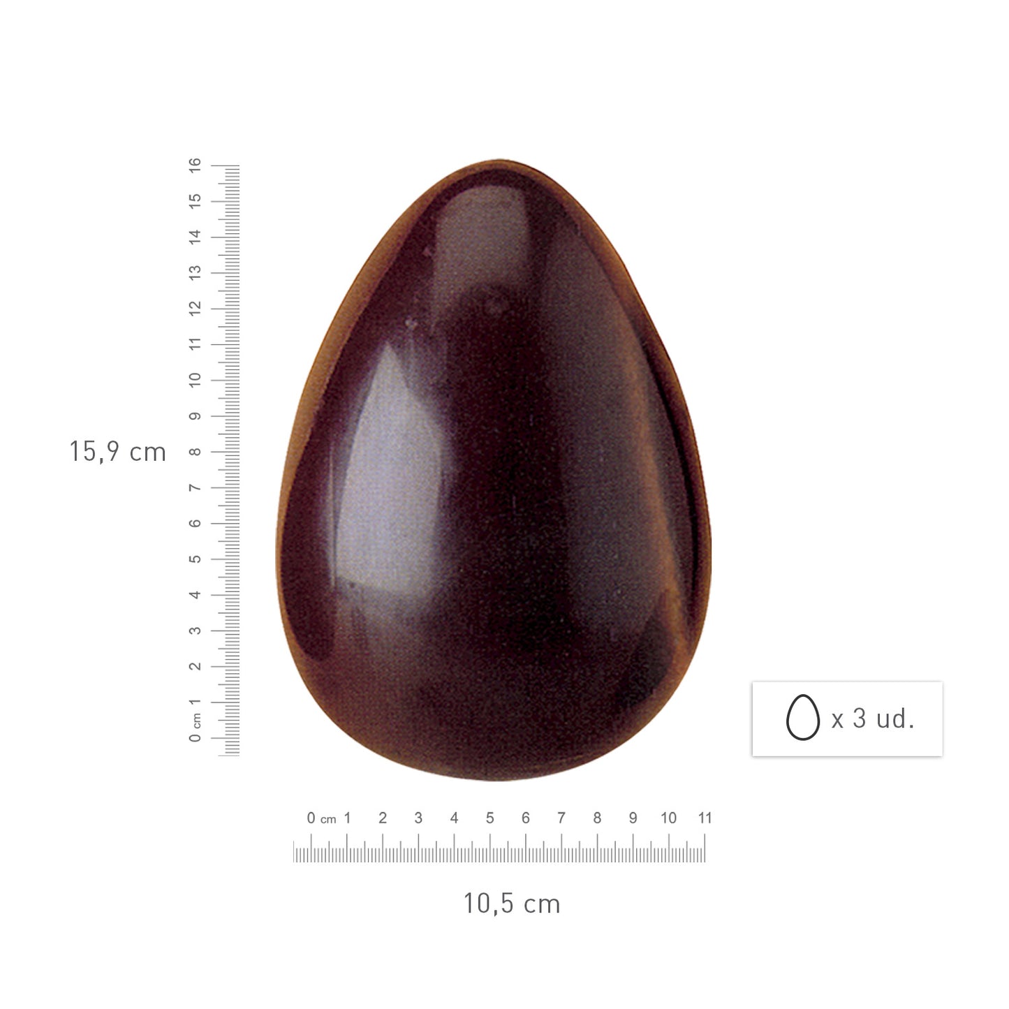 MOULE OEUF CHOCOLAT POLYCARBONATE 2U 159X105MM/150G
