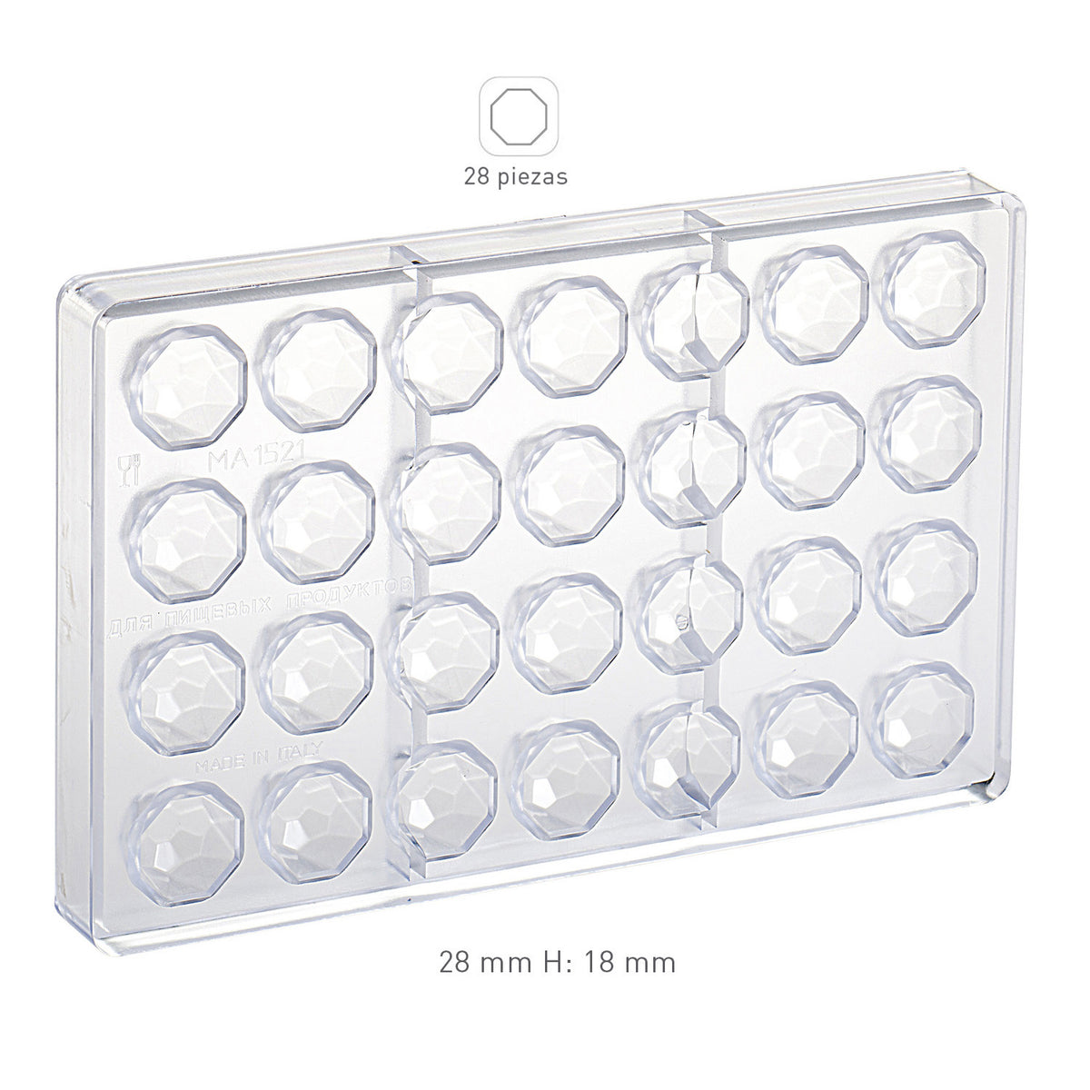 MOULE POLYCARBONATE PRALINE DIAMANT Ø 28MM H18MM | 28 UD