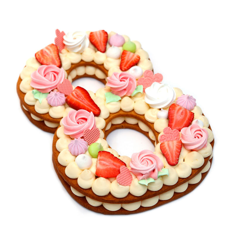 SHAPE NUMBER EIGHT CAKE STAINLESS STEEL MOULD 20 x 16 x 4 CM