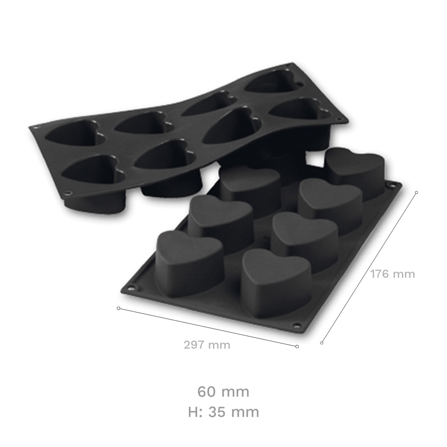 8 STAMPI CUORE (SV) 60x35MM