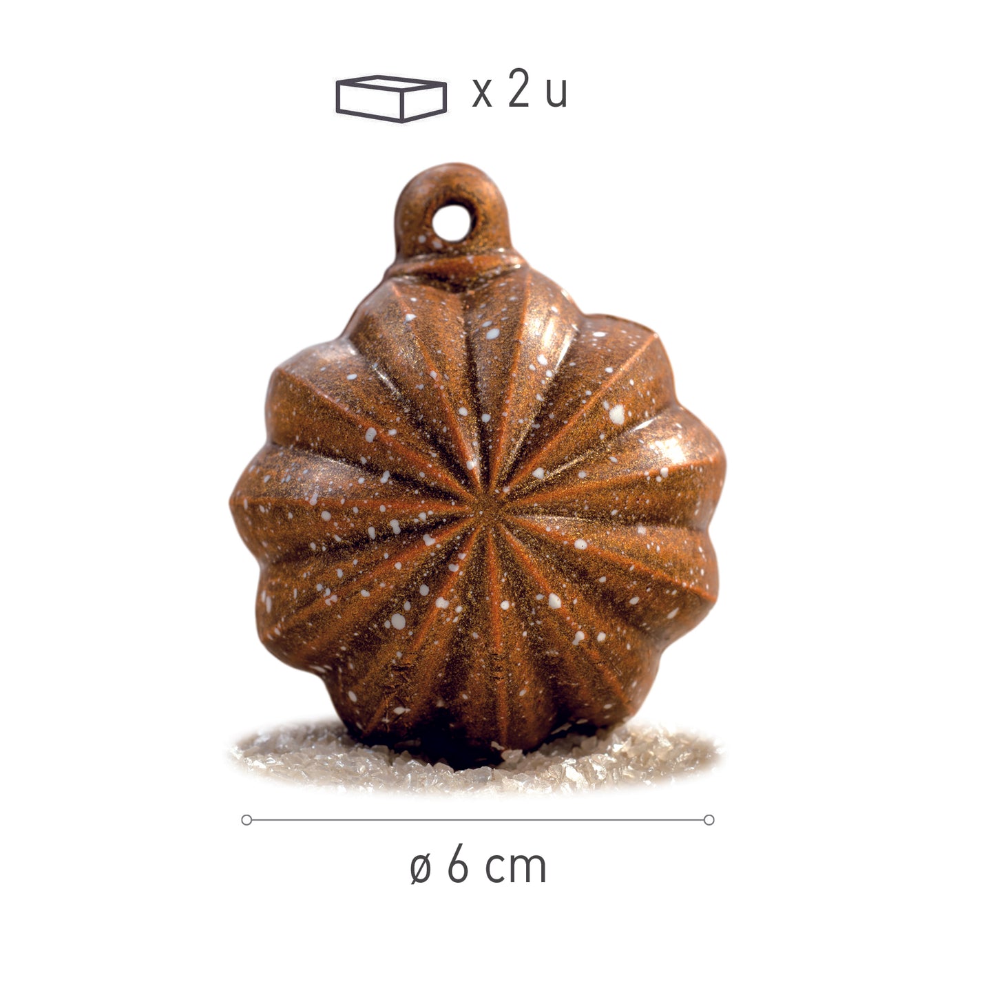 KIT 2 TERMOFORMATI PLAST. PALLA DI NATALE TERMOFORMATA A RIGHE Ø 60MM