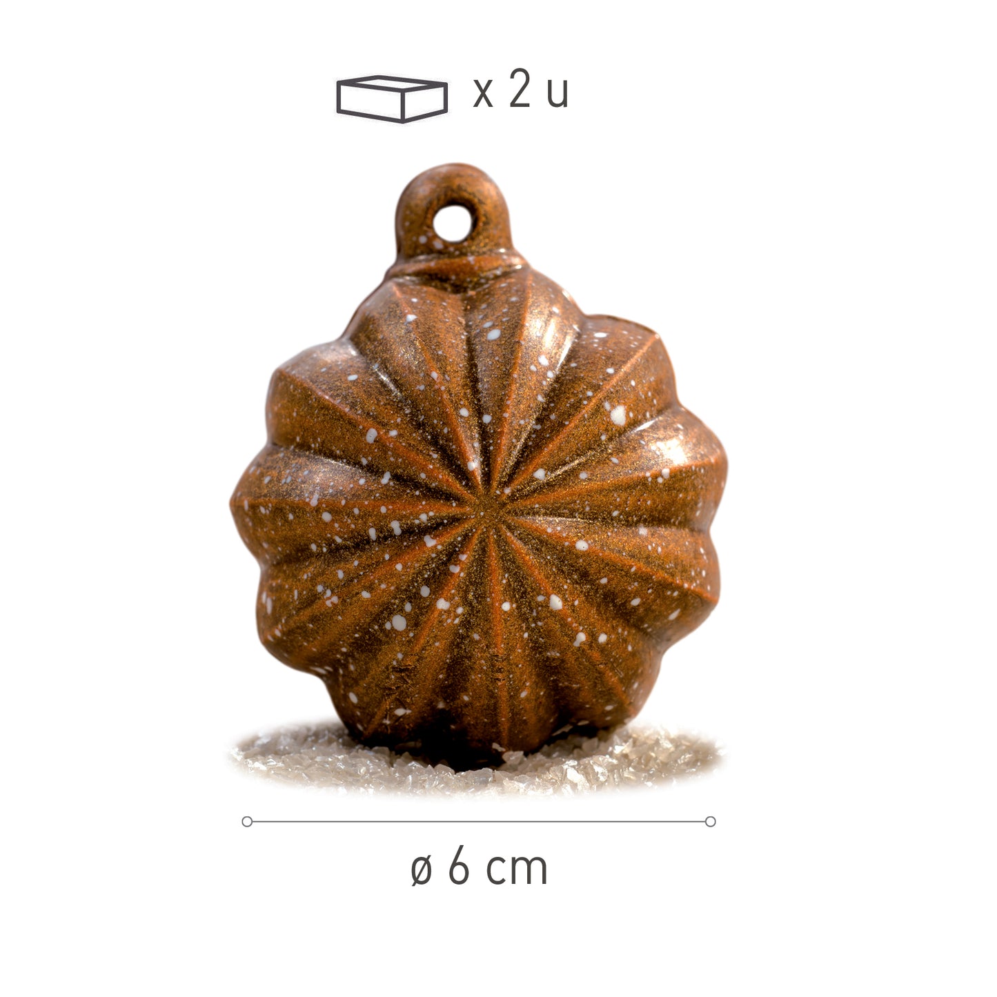 KIT 2 THERMOFORMED PLAST. THERMOFORMED CHRISTMAS BALL STRIPED Ø 60MM