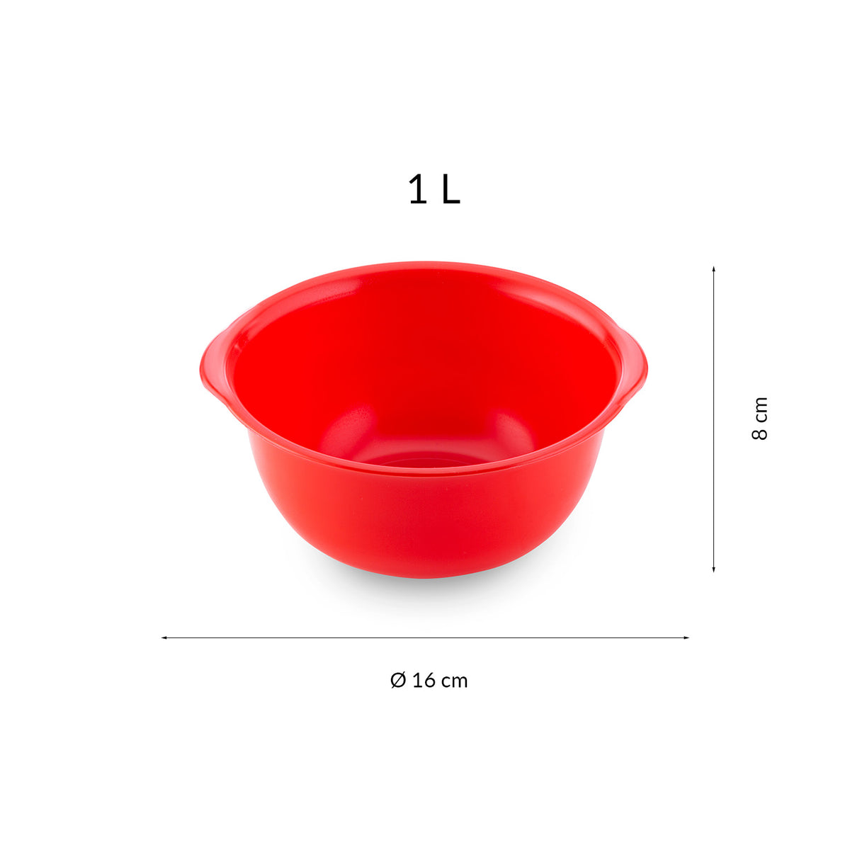 TAÇA PLÁSTICO VERMELHO | 1L Ø 16CM H 8CM
