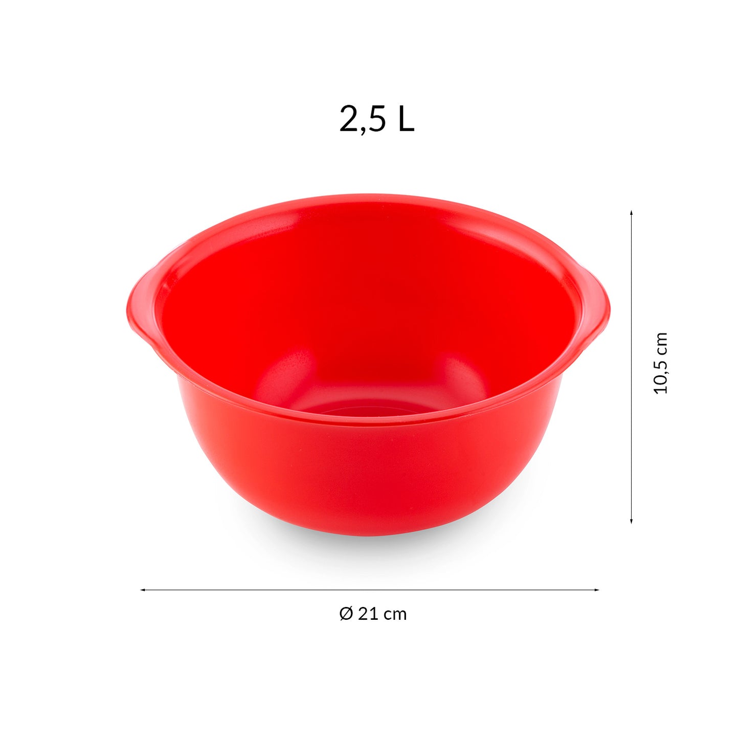 TAÇA PLÁSTICO VERMELHO | 2.5L Ø 21CM H 10.5CM