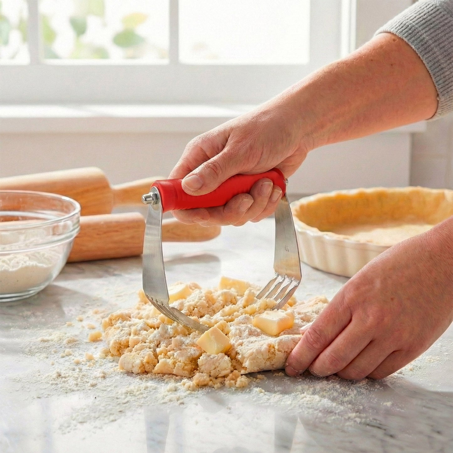 AMASADORA DE MANO ACERO INOX DEKORA HOME BAKING