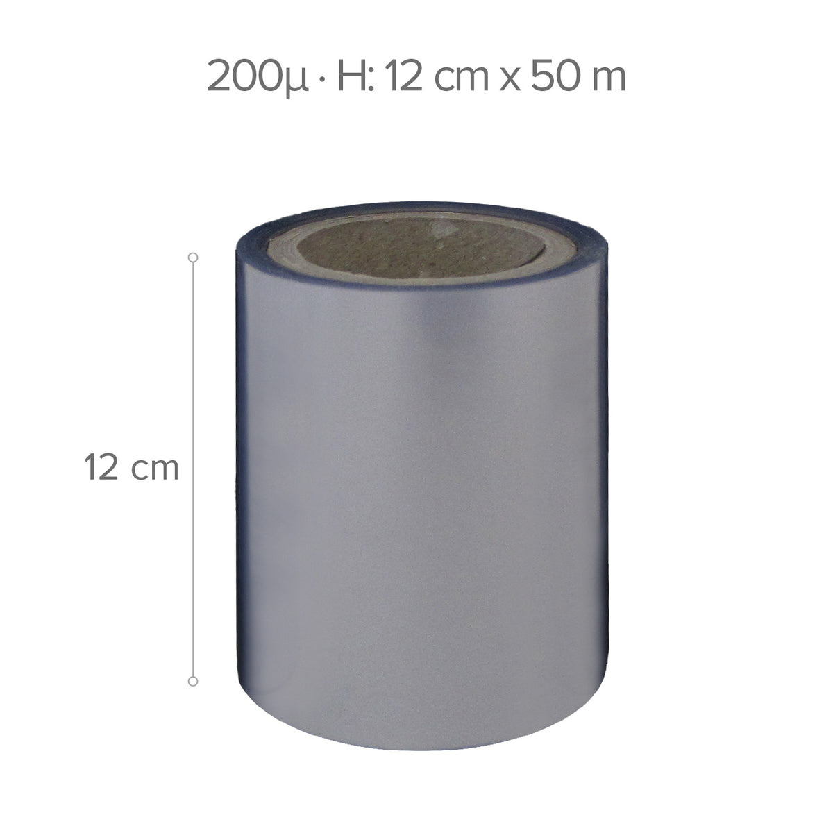 RULLO DI PVC TRASPARENTE – 50 M – H12 CM – 200µ (ACETATO)