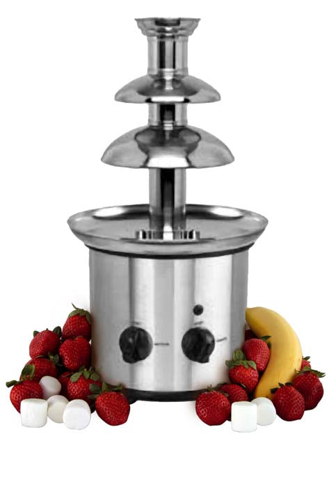 FONTE CHOCOLATE PEQ. BASE AÇO INOX 21xH42 cm