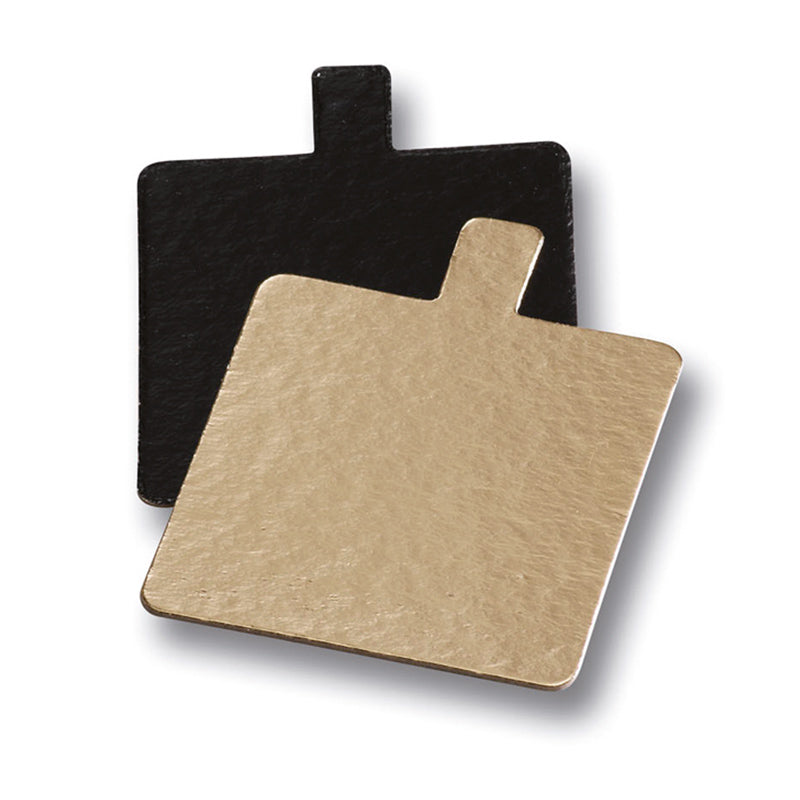 200 MINI CARTONS GOLD / BLACK SQUARE 80 X 80