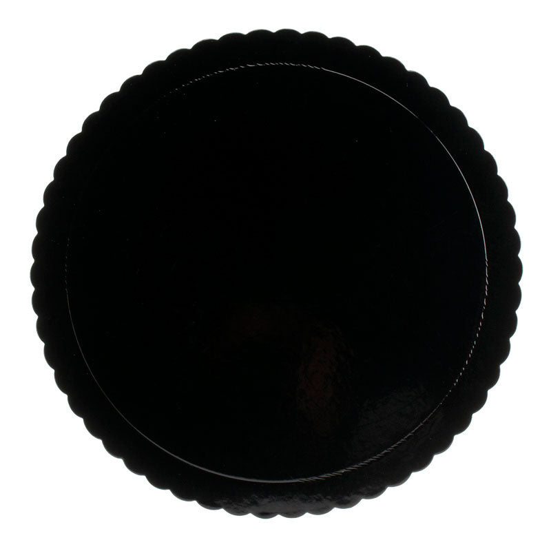 PLATEAU DENTELLE ROND NOIR Ø 30 CM H 3 MM