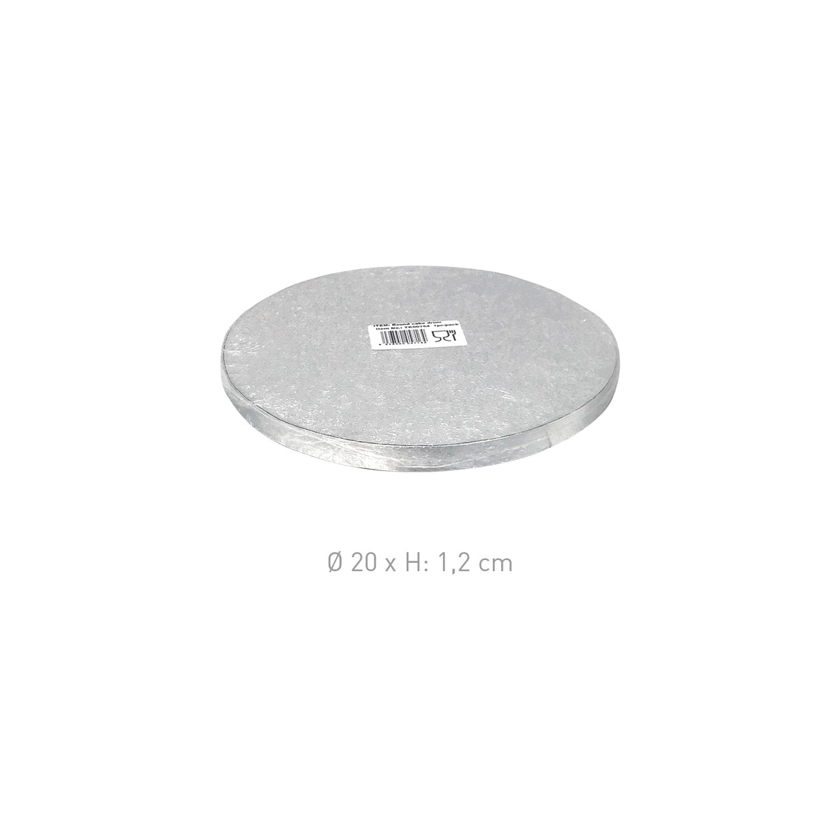 BASE DE BOLO REDONDA PRATEADA Ø 20CM H1.2CM