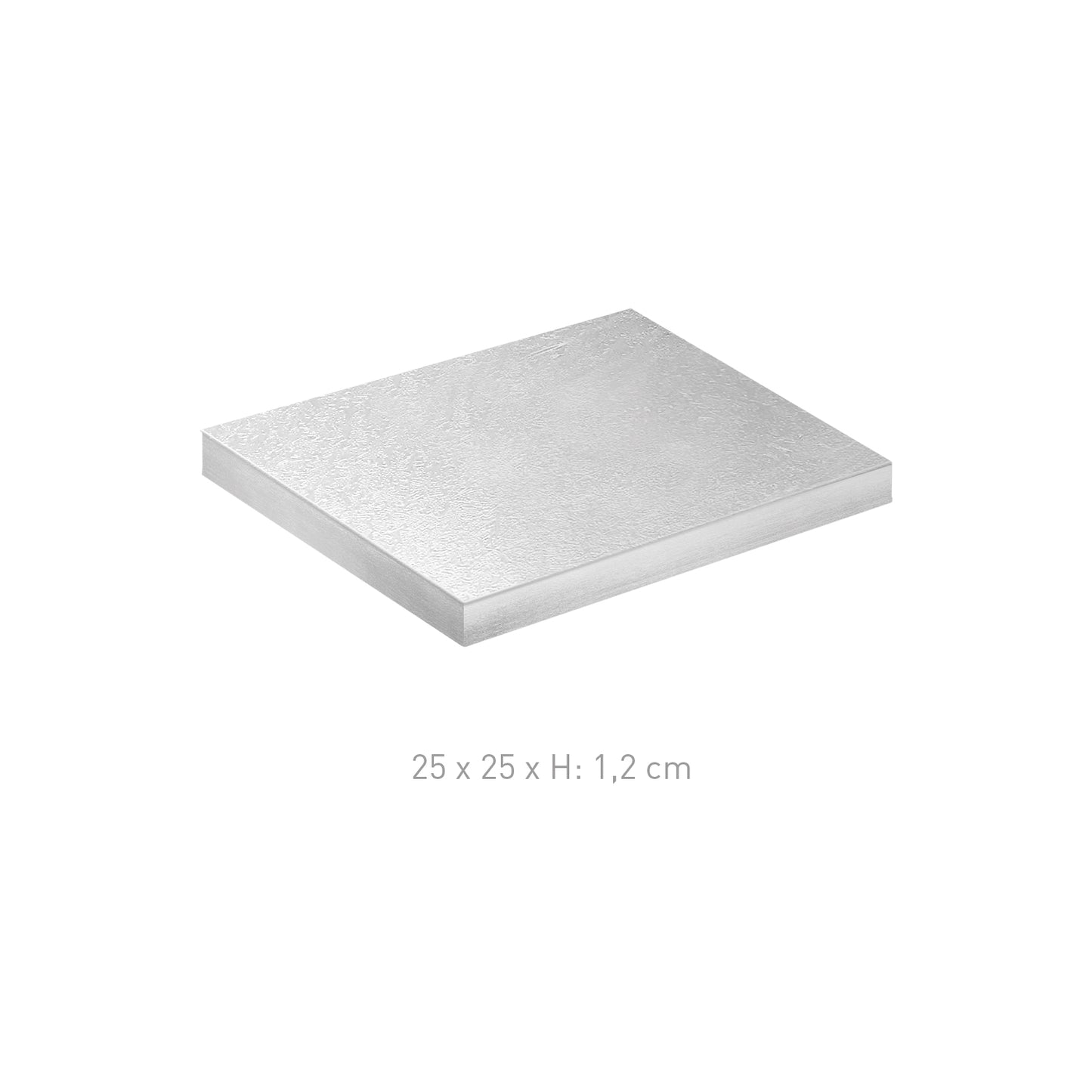 ALZATA PER TORTA QUADRATA ARGENTATA 25X25XH1.2CM
