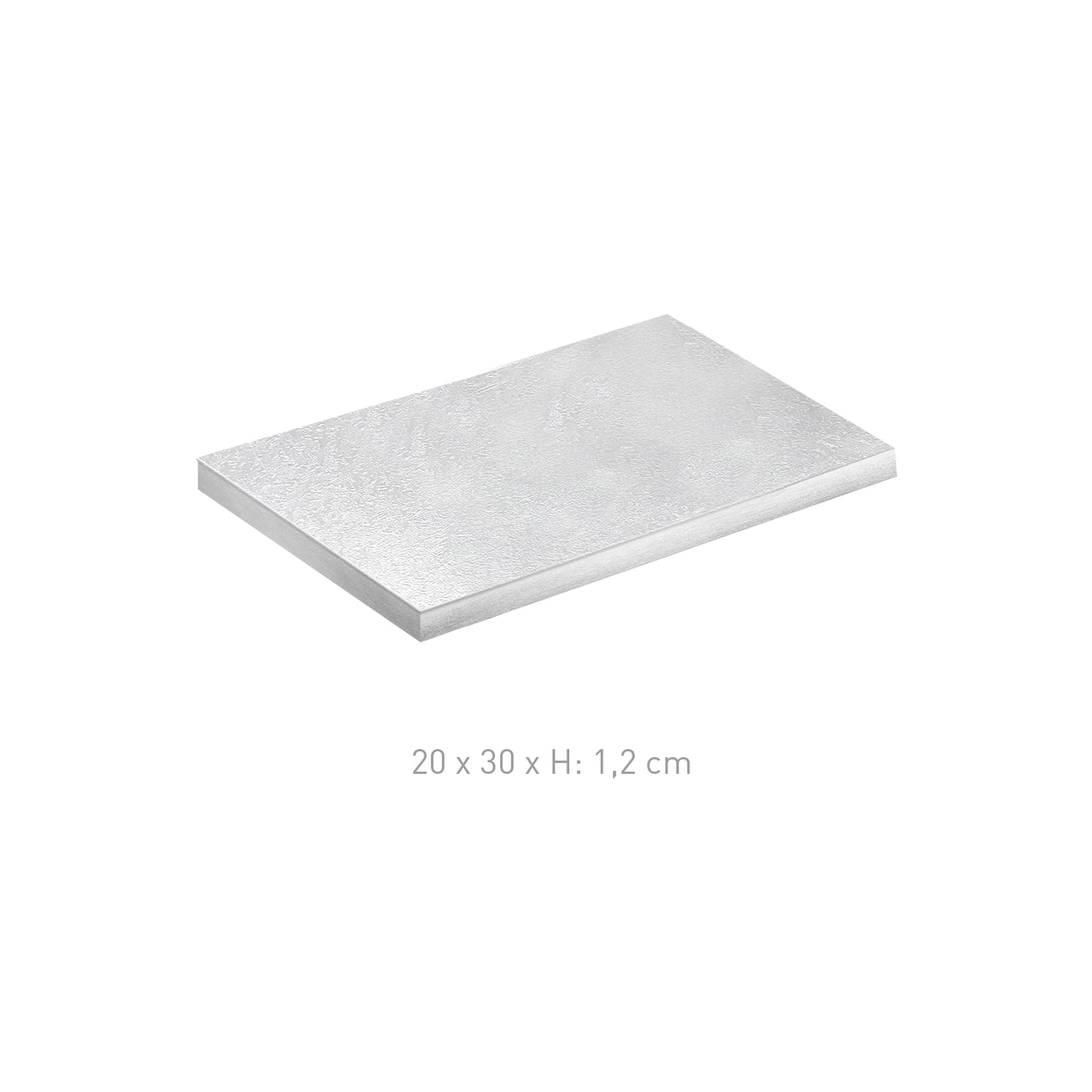 RECTANGULAR CAKE BASE SILVER 20X30H1.2CM