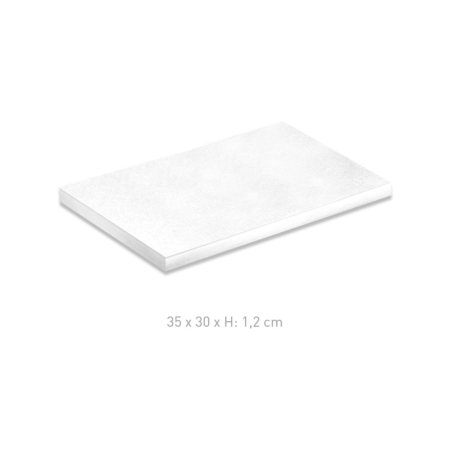 RECTANGULAR CAKE BASE WHITE 35X30 H1.2CM
