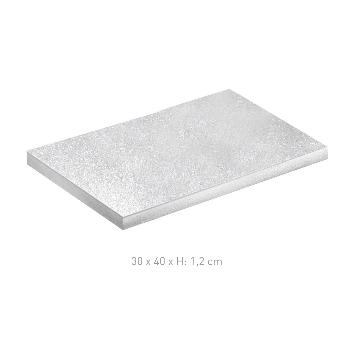 BASE À GÂTEAU RECTANGULAIRE ARGENTÉE 30X40 H1.2CM