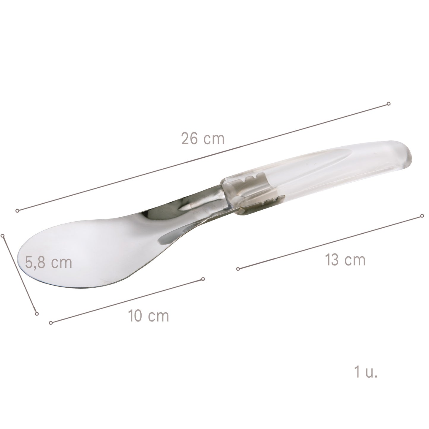 TRANSPARENT ICE CREAM SPATULA 26 CM (HANDLE 13 CM)