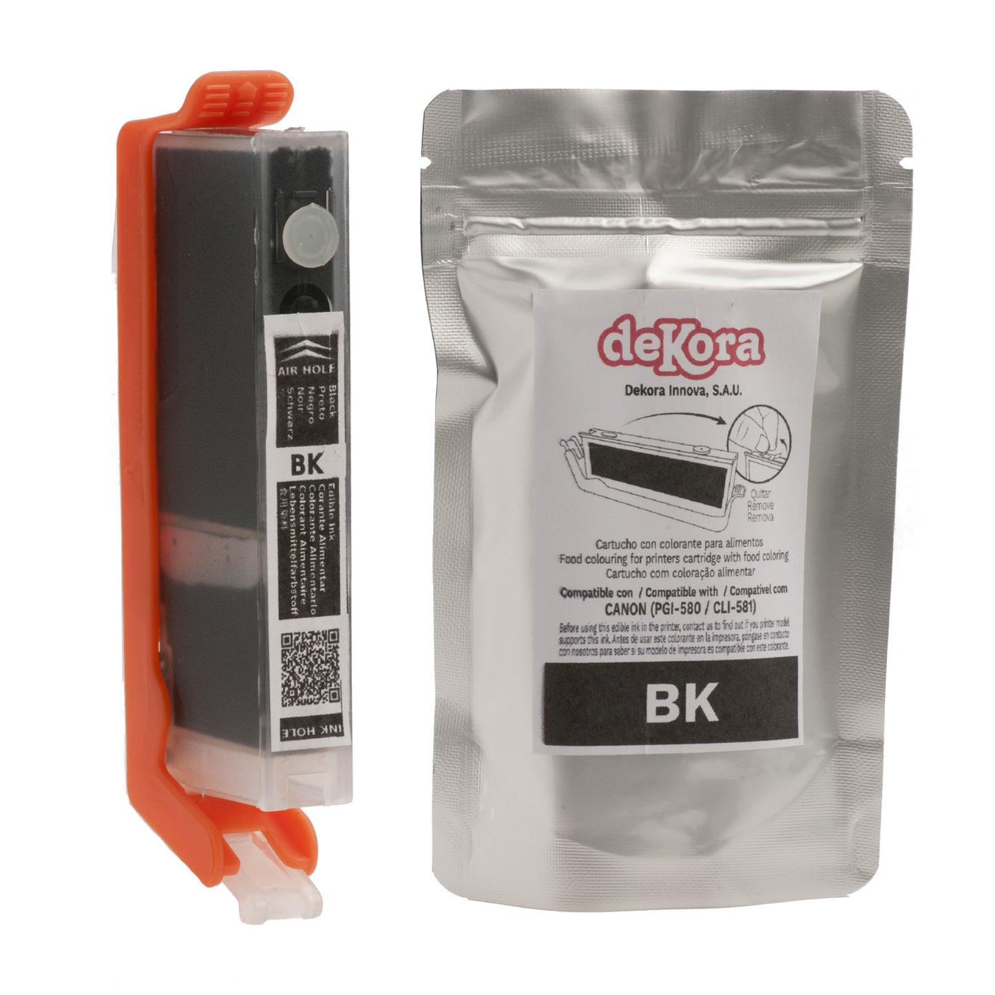 CARTOUCHE D'ENCRE COMESTIBLE NOIR POUR CANON PGI580