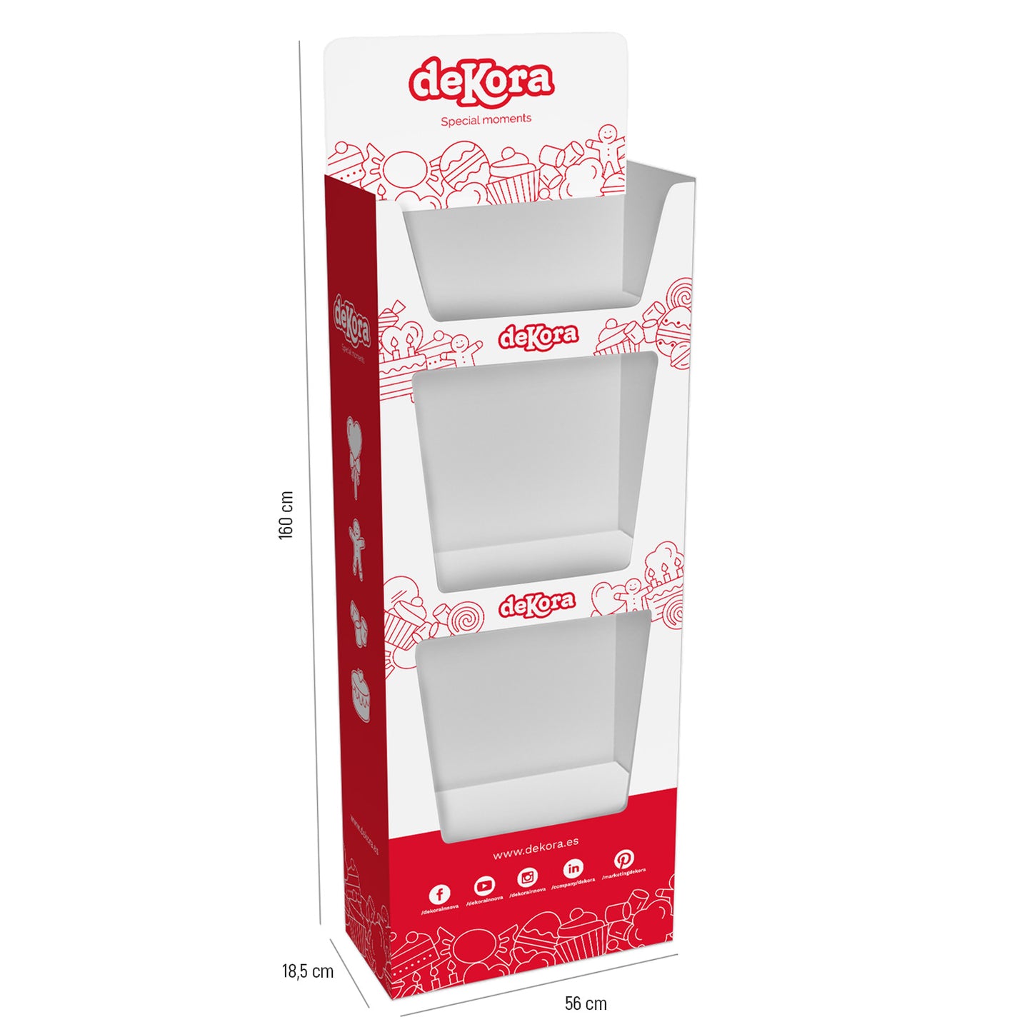 ESPOSITORE IN CARTONE 3 VASSOI 560 x360 x1480CM