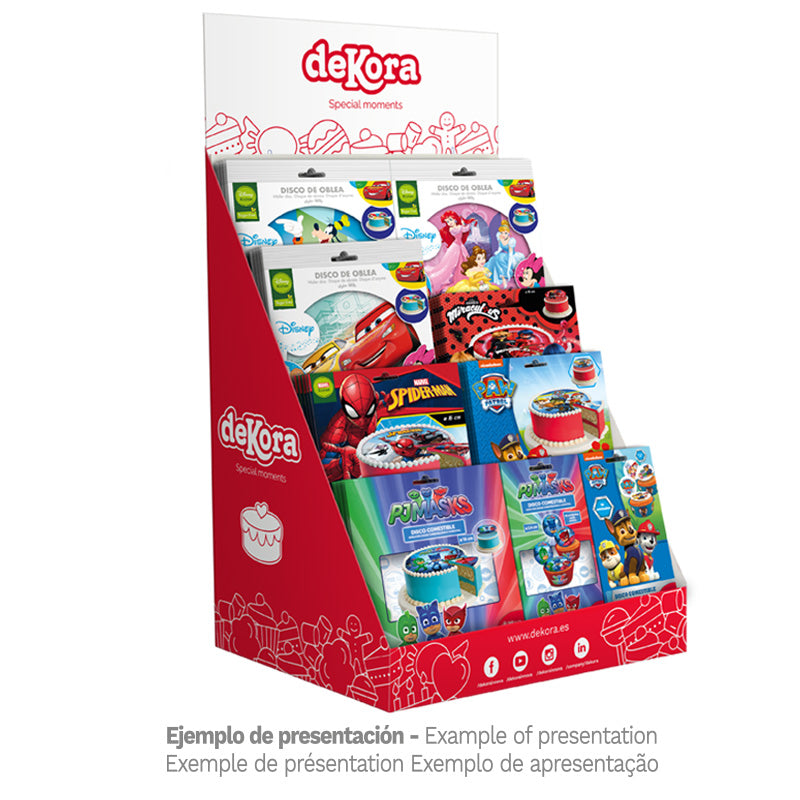 PRESENTOIR CARTON POUR COMPTOIR DISQUES COMESTIBLES 420 x 220 x 50 MM