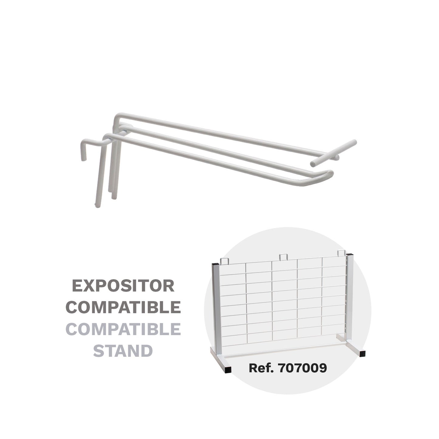 GANCHOS PORTA PREÇOS METALICOS PARA EXPOSITORES 20CM