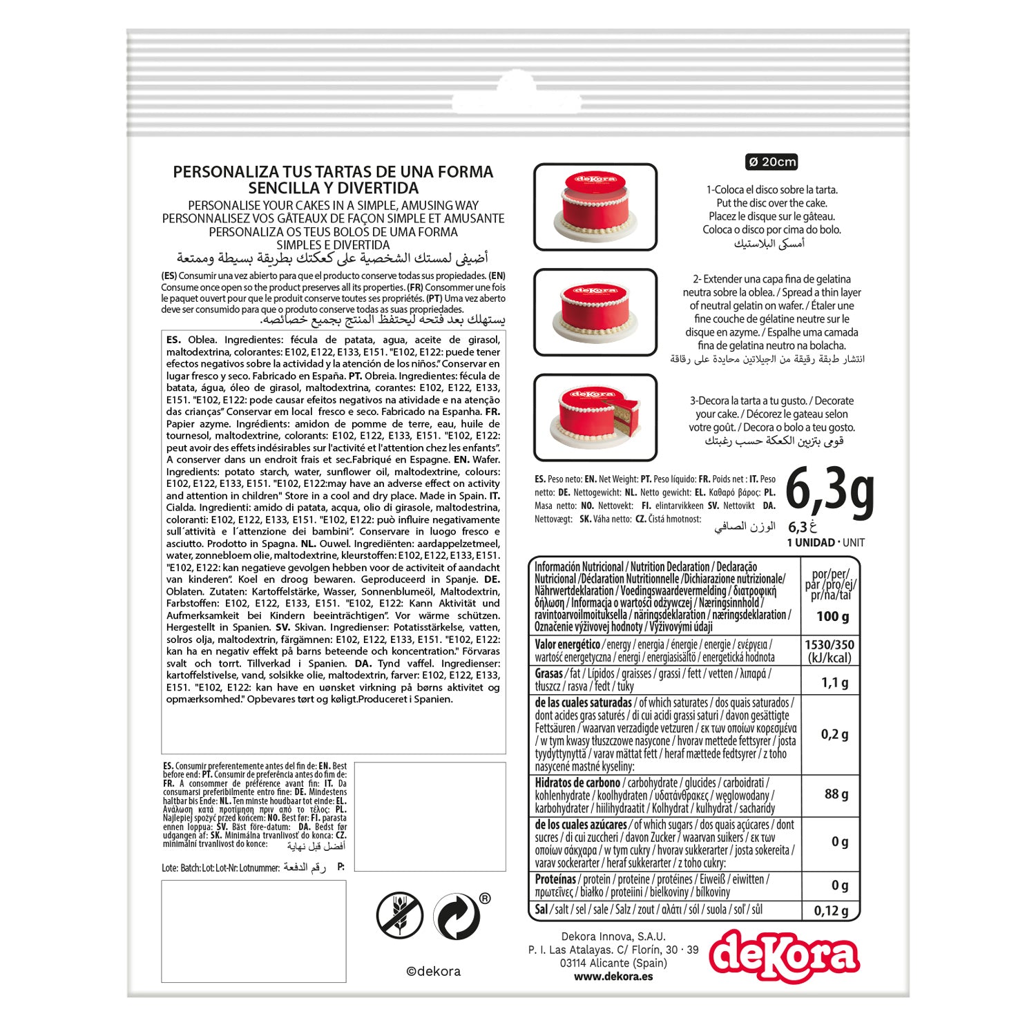 WAFER CAKE DECORATING DISC MINNIE MOUSE 20CM