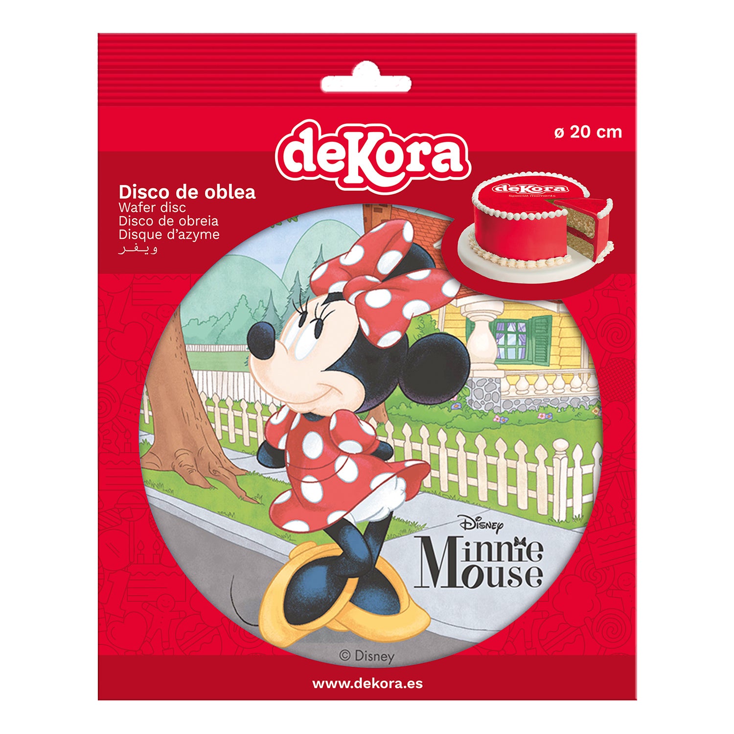 DISCO OBLEA PARA TARTAS MINNIE MOUSE 20CM