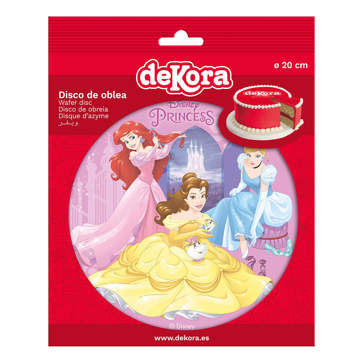 DISQUE EN AZYME POUR GÂTEAUX PRINCESSES DISNEY 20 CM