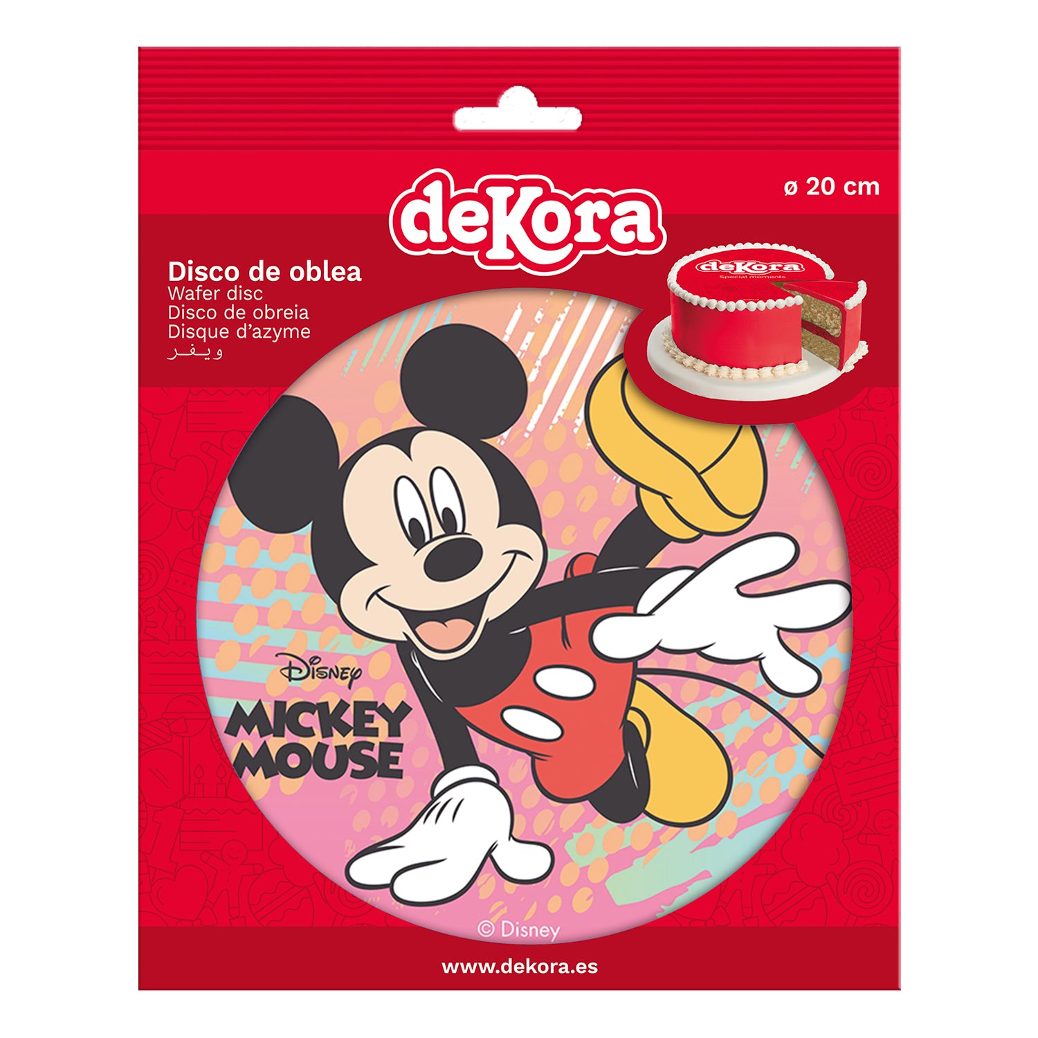 MICKEY MOUSE WAFER CAKE DECORATING DISC 20CM