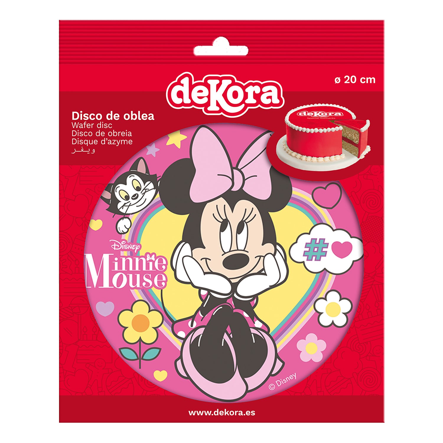 DISCO OBLEA PARA TARTAS MINNIE MOUSE 20CM