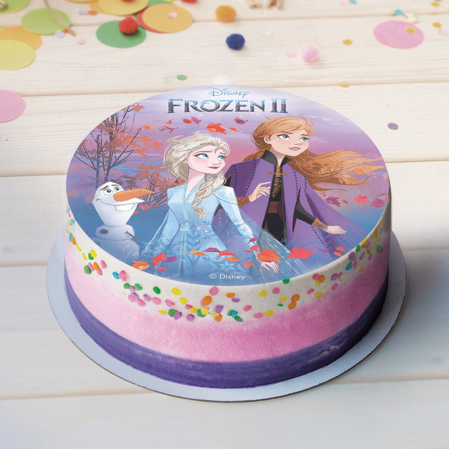 6 FROZEN II CAKE DECORATING WAFER DISCS FALL 20 CM