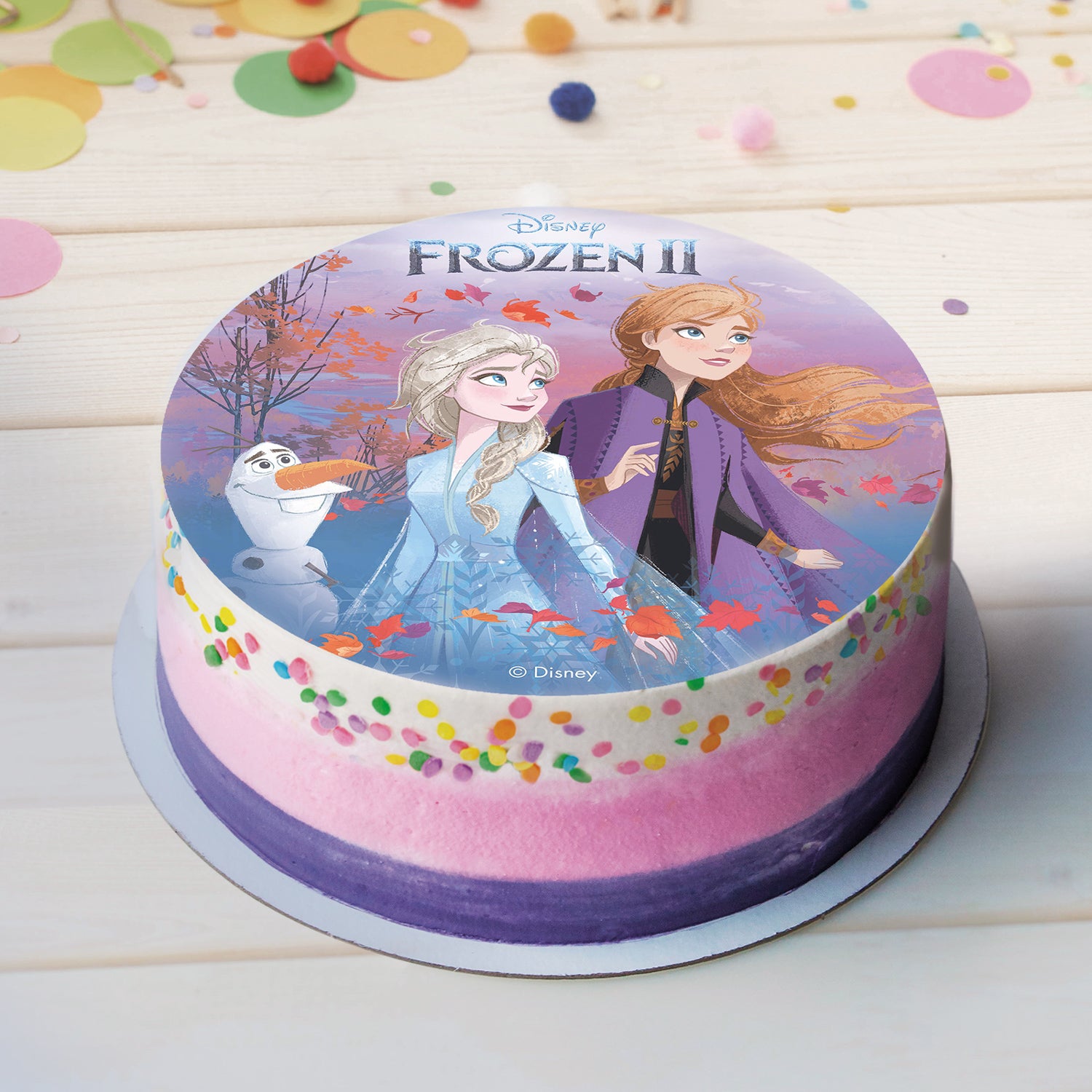 6 FROZEN II CAKE DECORATING WAFER DISCS FALL 20 CM