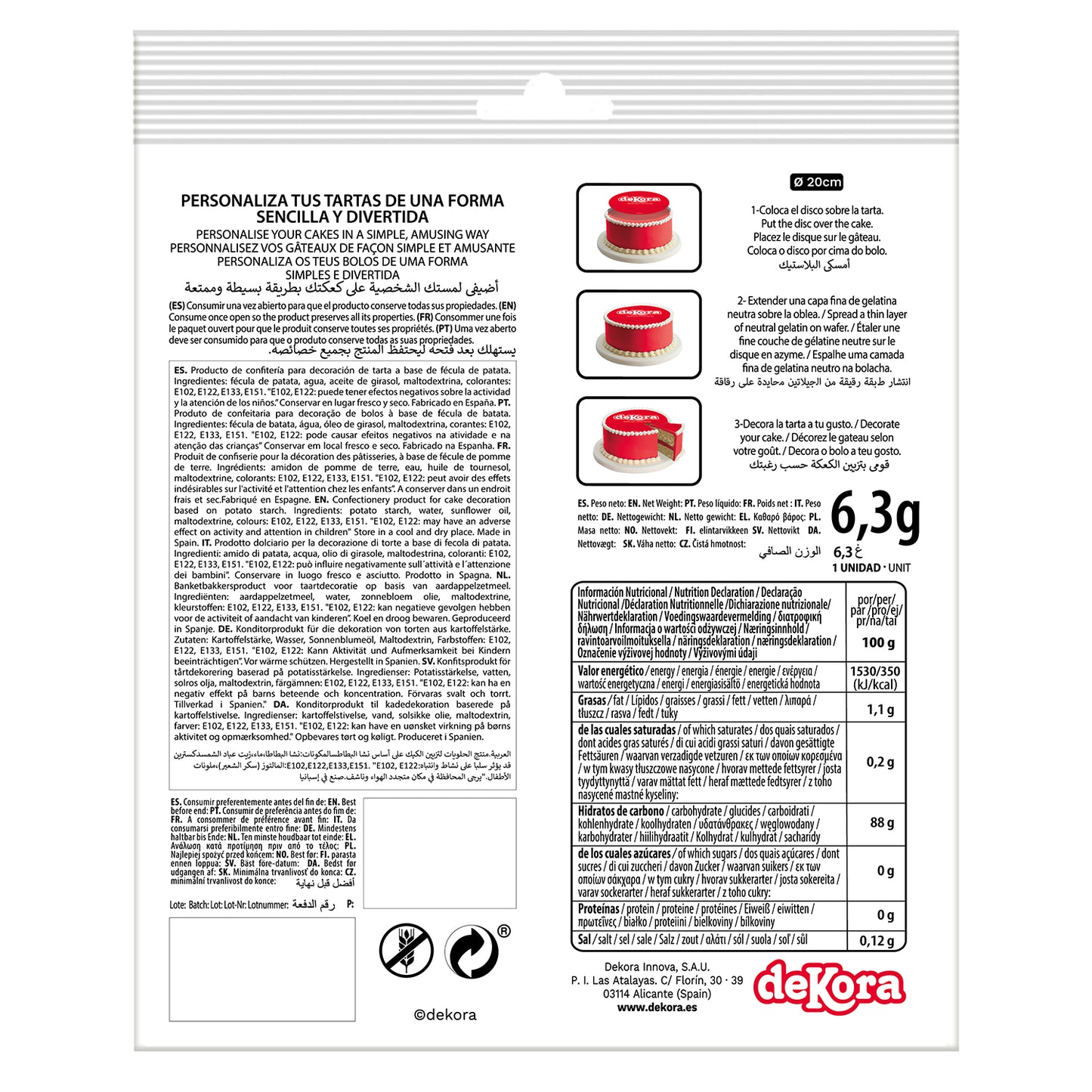 6 DISCOS HÓSTIA PARA DECORAR BOLOS SPIDERMAN B 20 CM