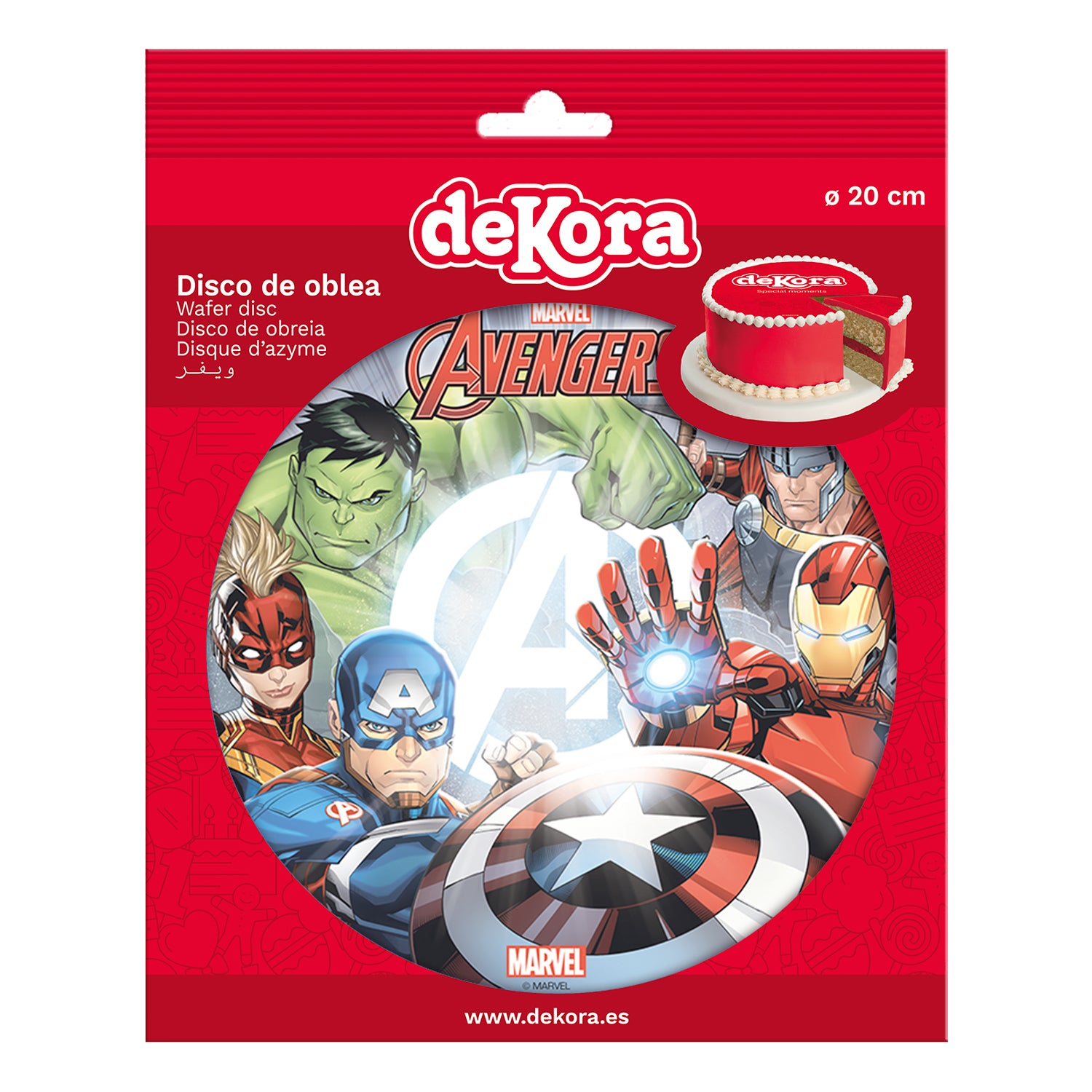 6 AVENGERS CAKE DECORATING WAFER DISCS 20 CM