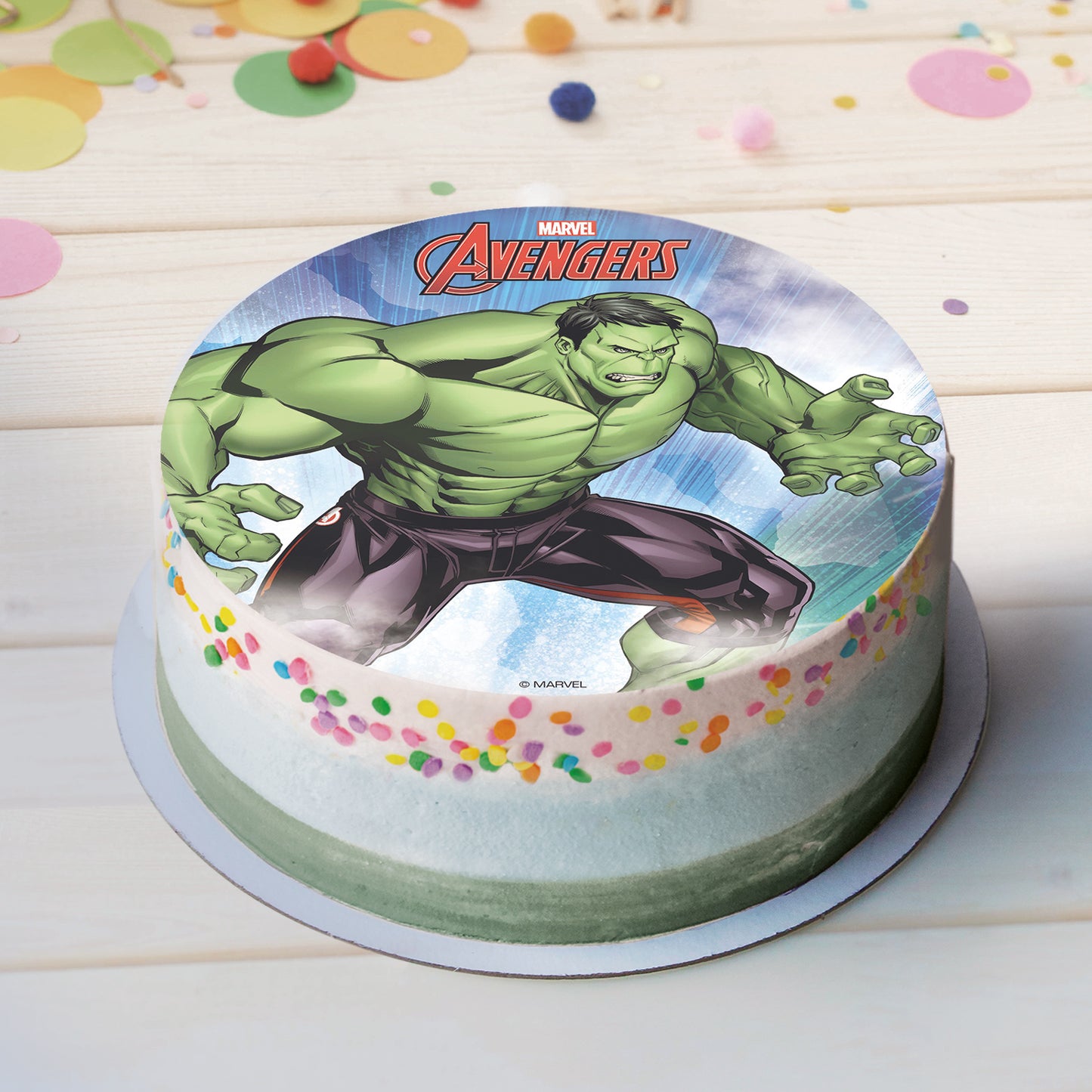 DISCO HÓSTIA PARA BOLOS HULK 20CM