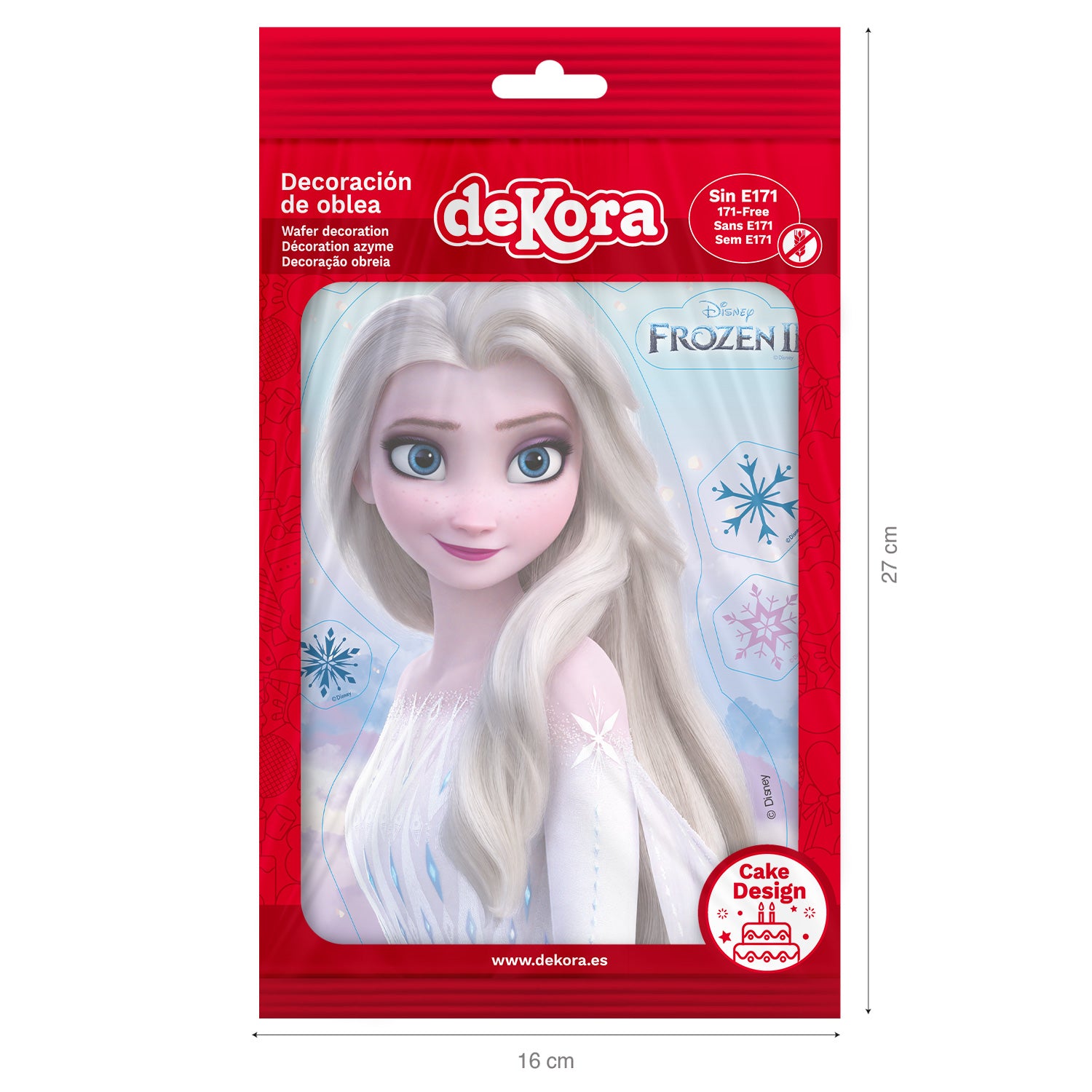 CAKE DECORATION WAFER SHAPE FROZEN 14.8X21CM