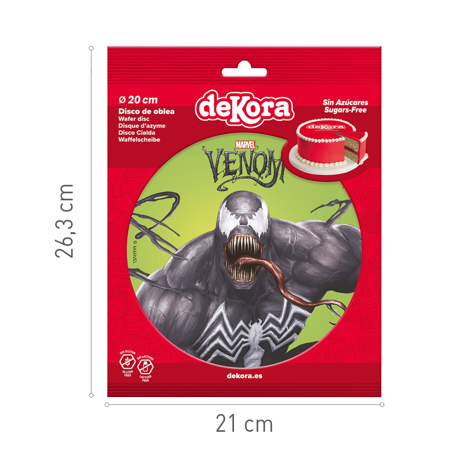 DISCO OBLEA TARTA VENOM 20CM