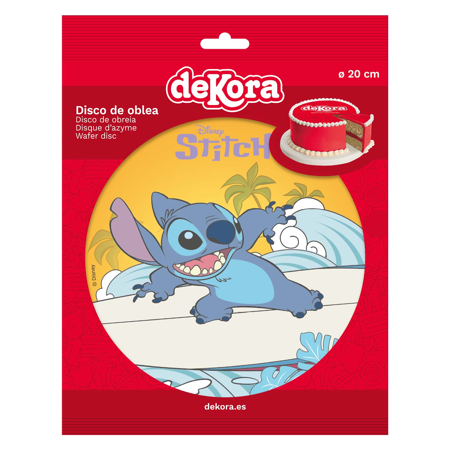 DISCO CIALDA TORTA STITCH 20CM