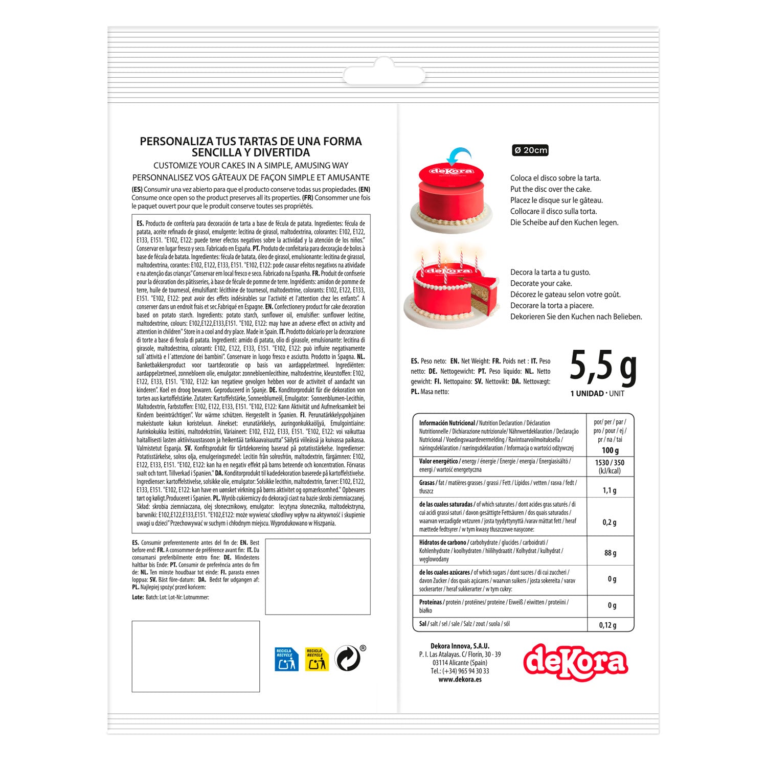 LOTSO CAKE WAFER DISC 20CM