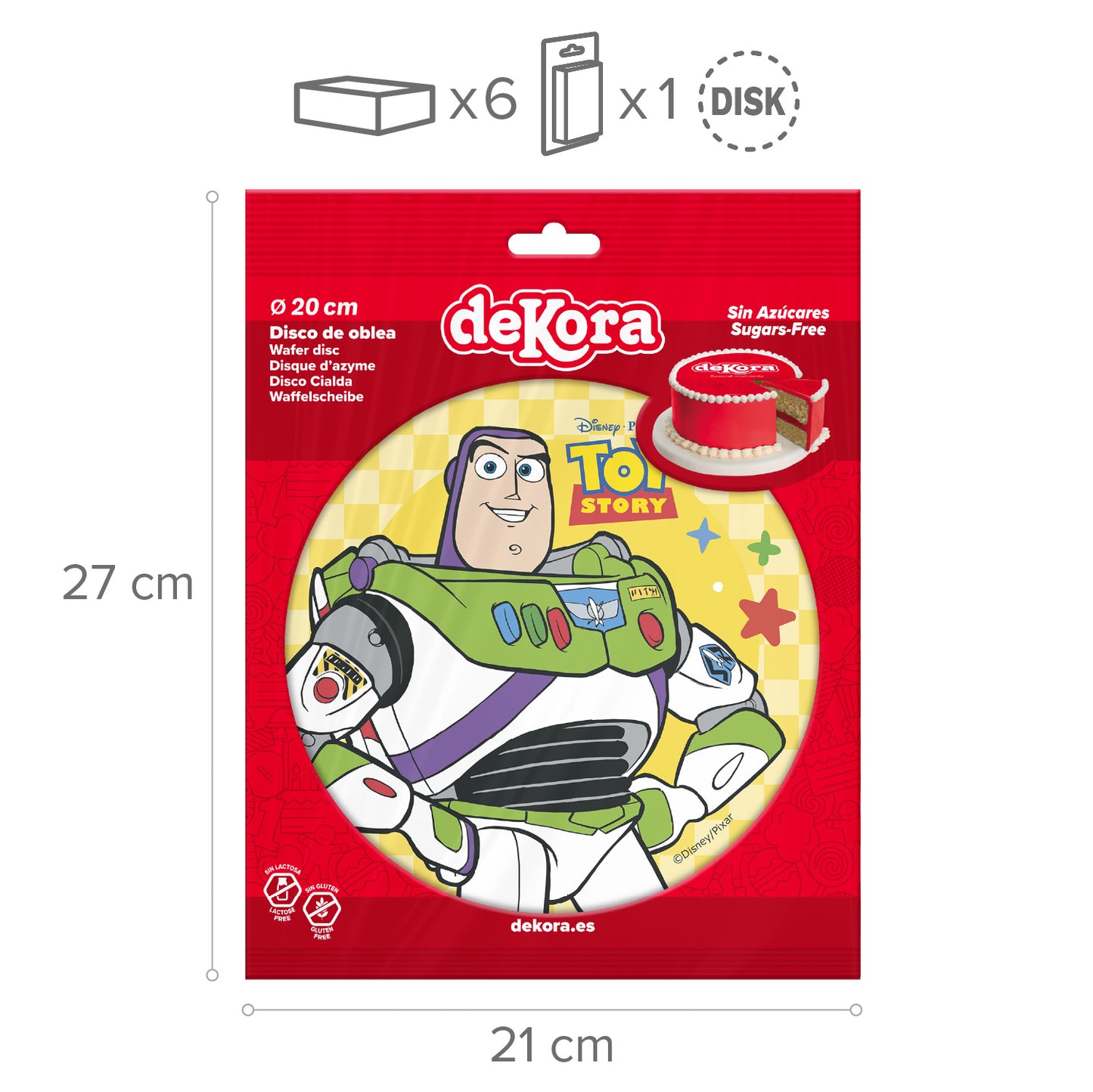 DISCO OBLEA TARTA BUZZ LIGHT YEAR 20CM