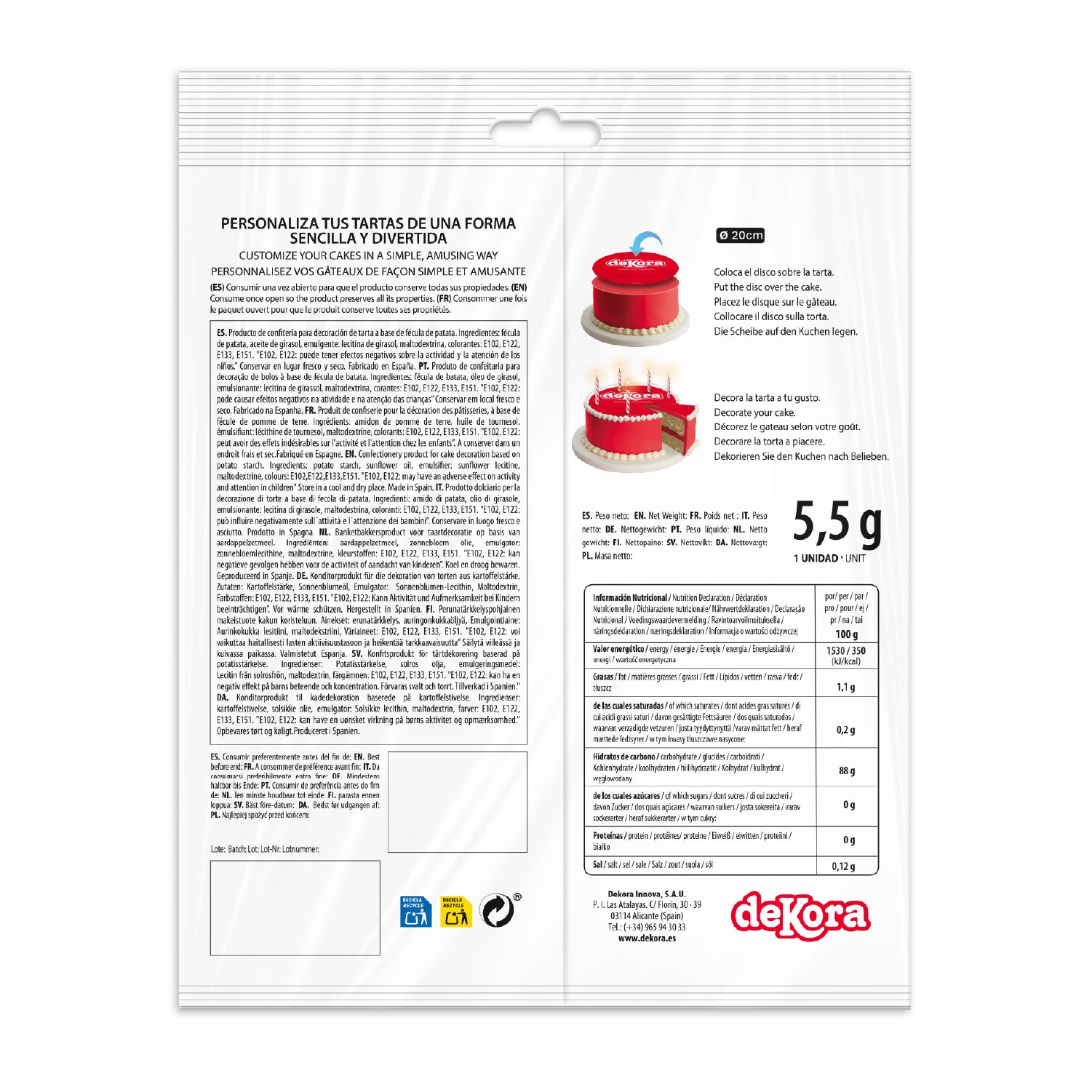 DISCO OBLEA TARTA BUZZ LIGHT YEAR 20CM