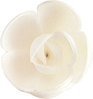 WHITE ROSE WAFER FLOWER ASSORTED 4CM
