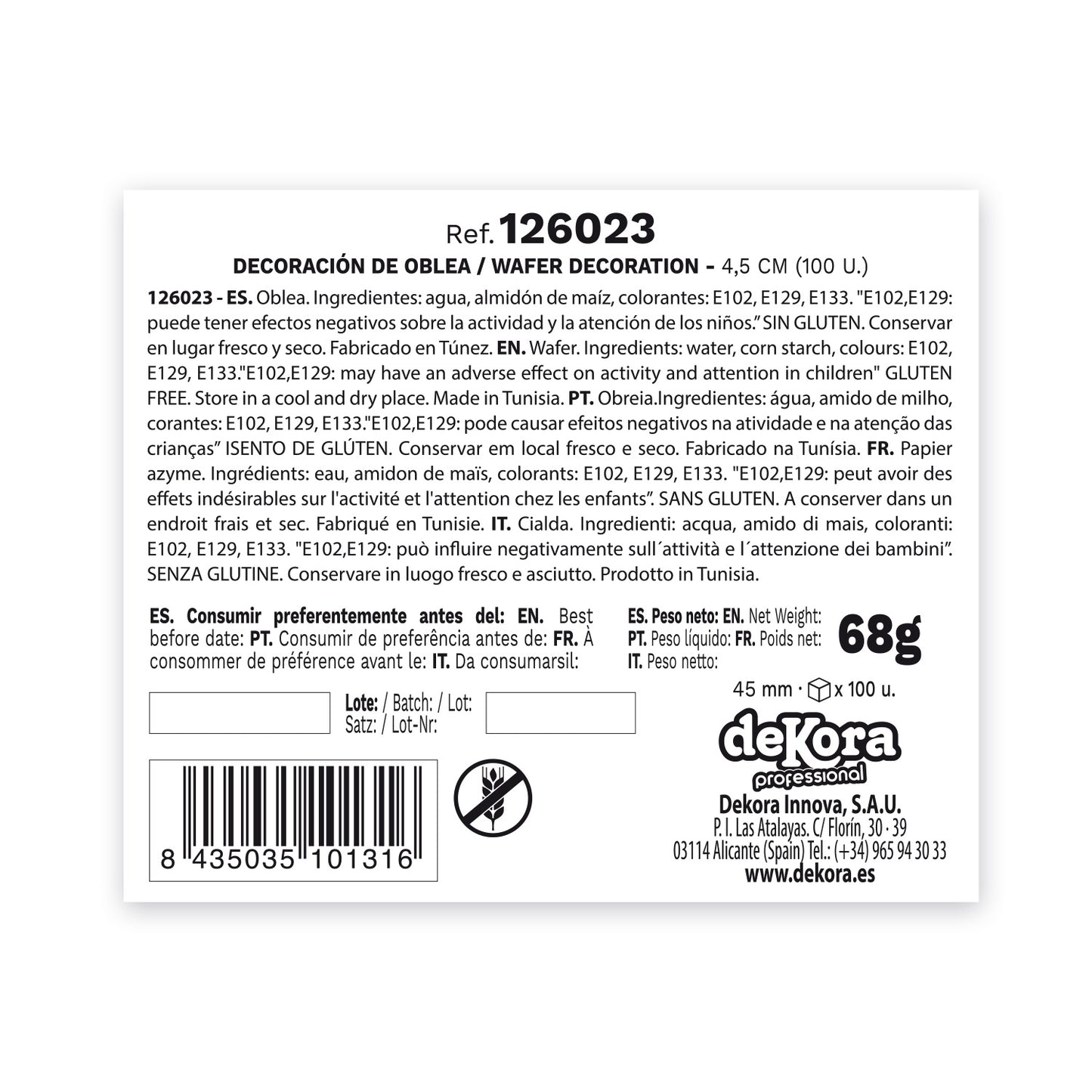 FLORES OBLEA CON HOJA COLORES SURTIDOS 4,5 CM