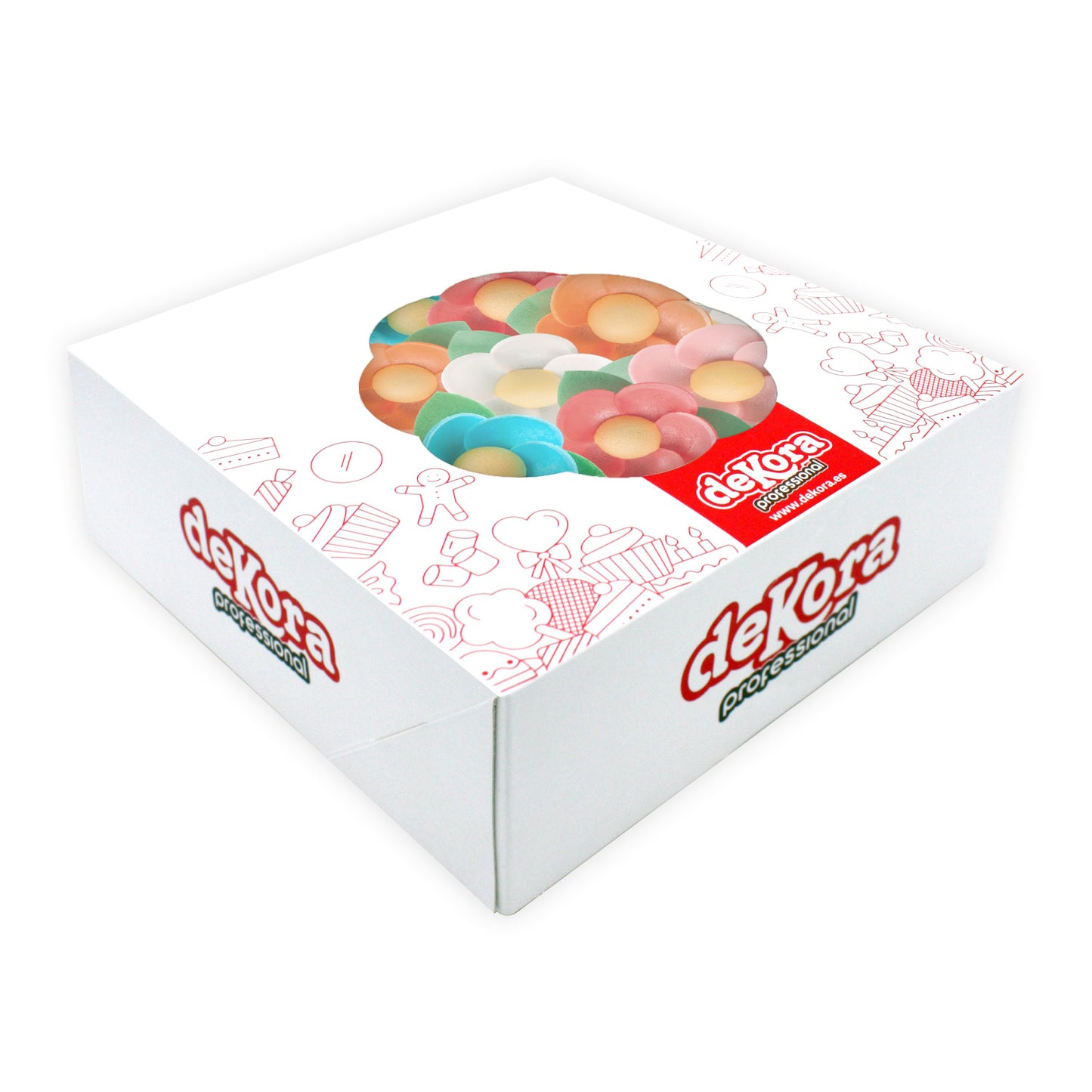 FLORES OBLEA CON HOJA COLORES SURTIDOS 4,5 CM