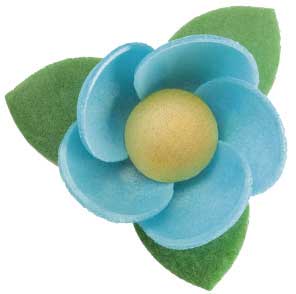 FLORES OBLEA CON HOJA COLORES SURTIDOS 4,5 CM