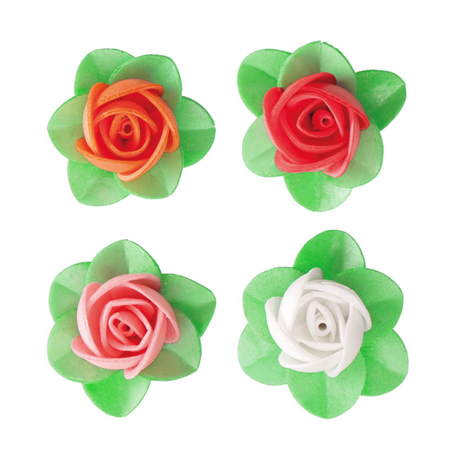 FLORES OBLEA CON HOJA 4CM COLORES