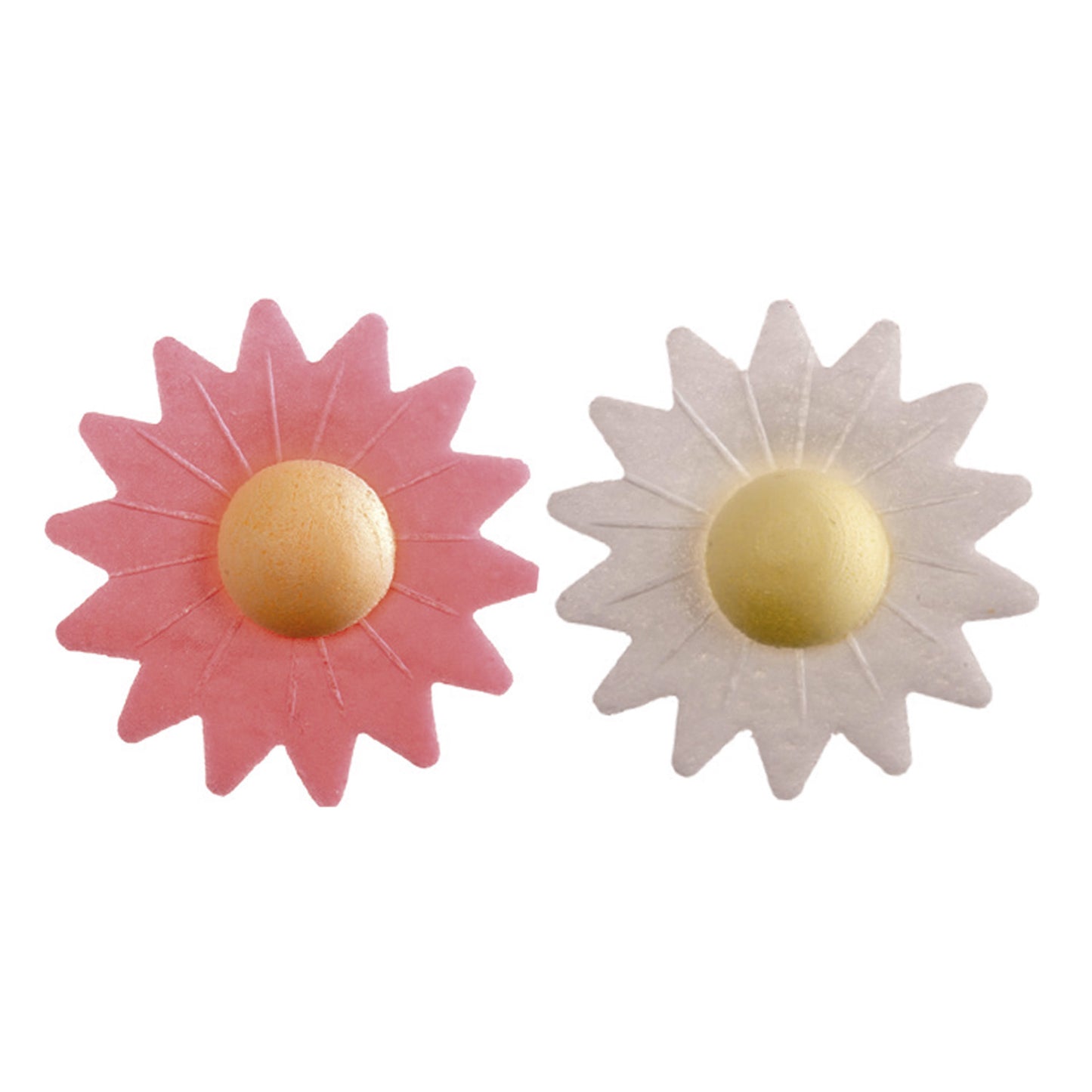 DAISY WAFER FLOWER IN WHITE AND PINK 4,5CM