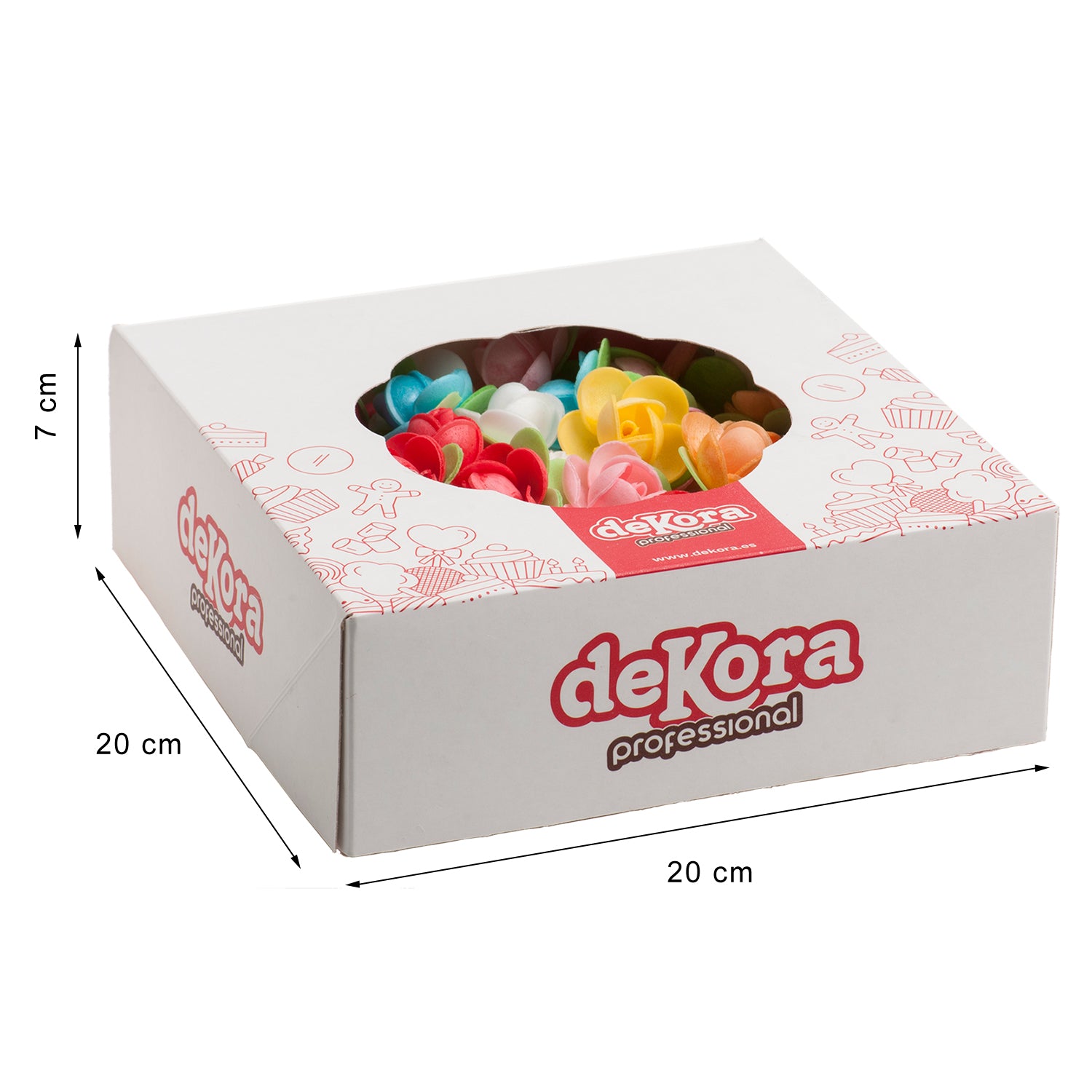 ROSA MINI DE OBLEA CON HOJA COLORES SURTIDOS 4CM