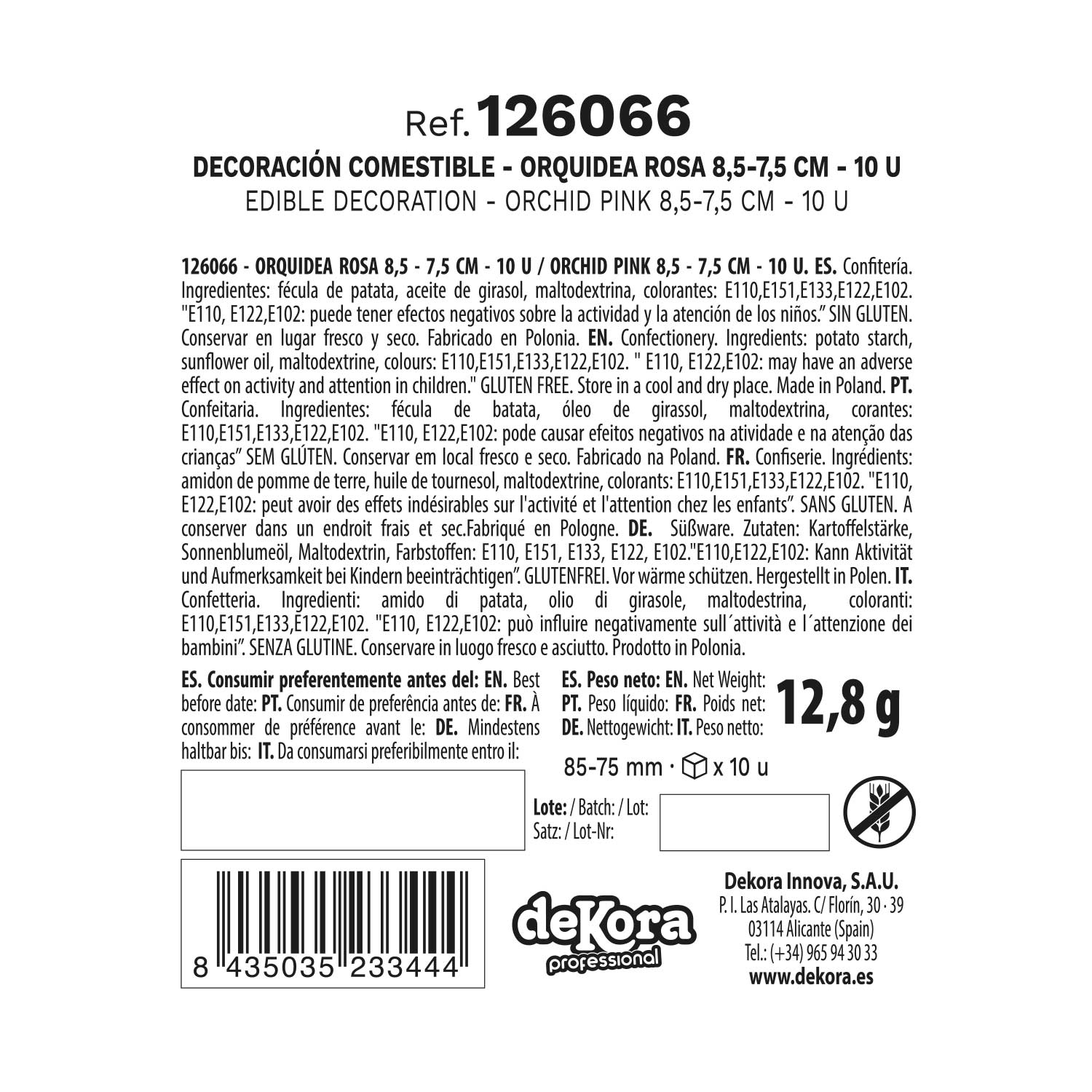 10 WAFER PINK ORCHIDS 8,5 x 7,5 CM