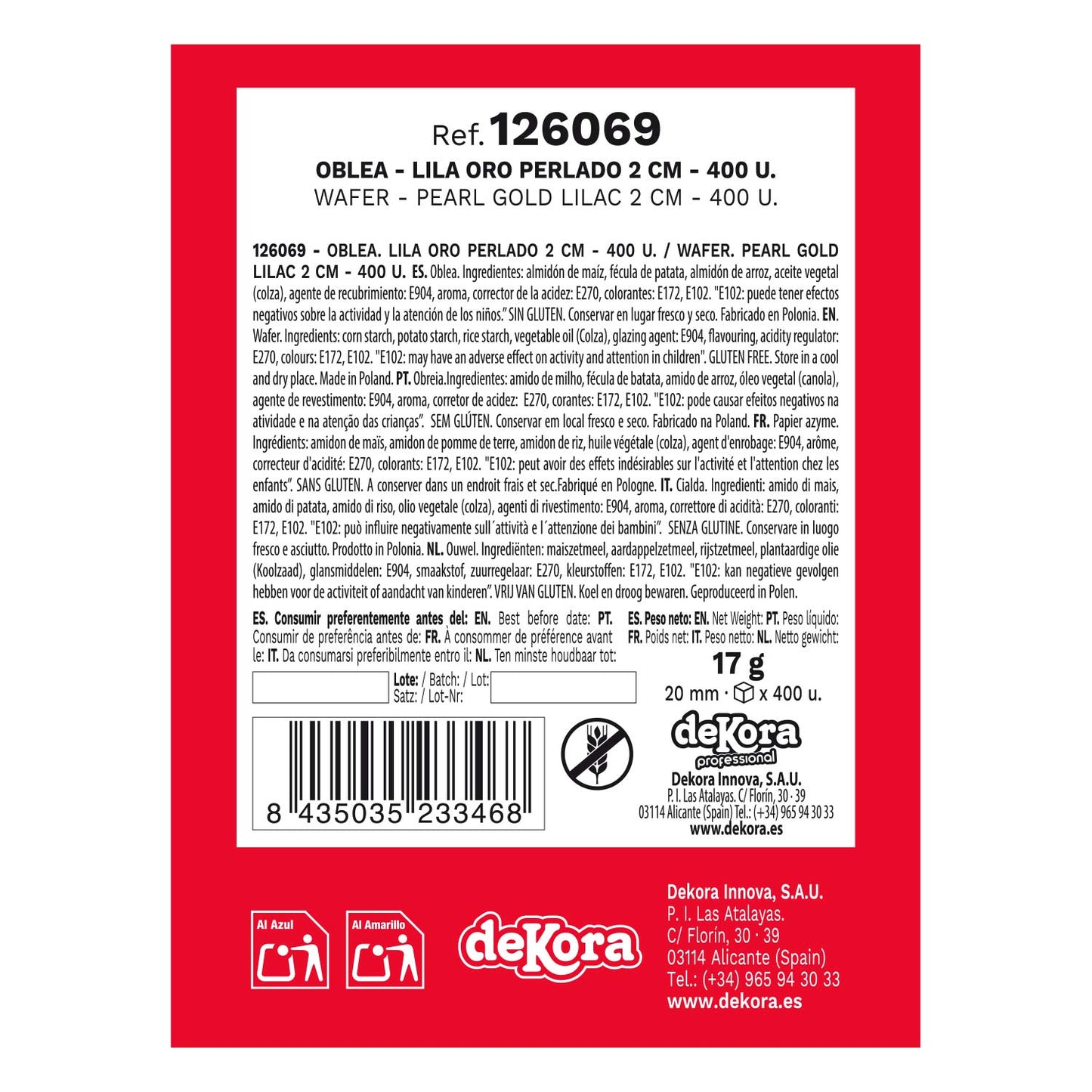 400 LILAS EM OBREIA OURO PÉROLA 2 CM