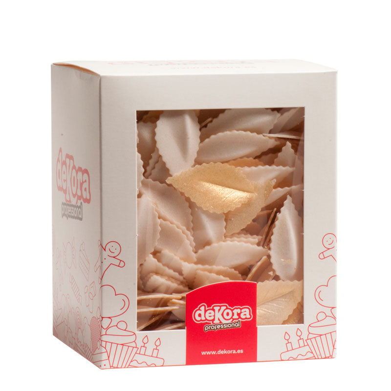 400 METALIZED GOLD WAFER LEAVES 4,2 CM